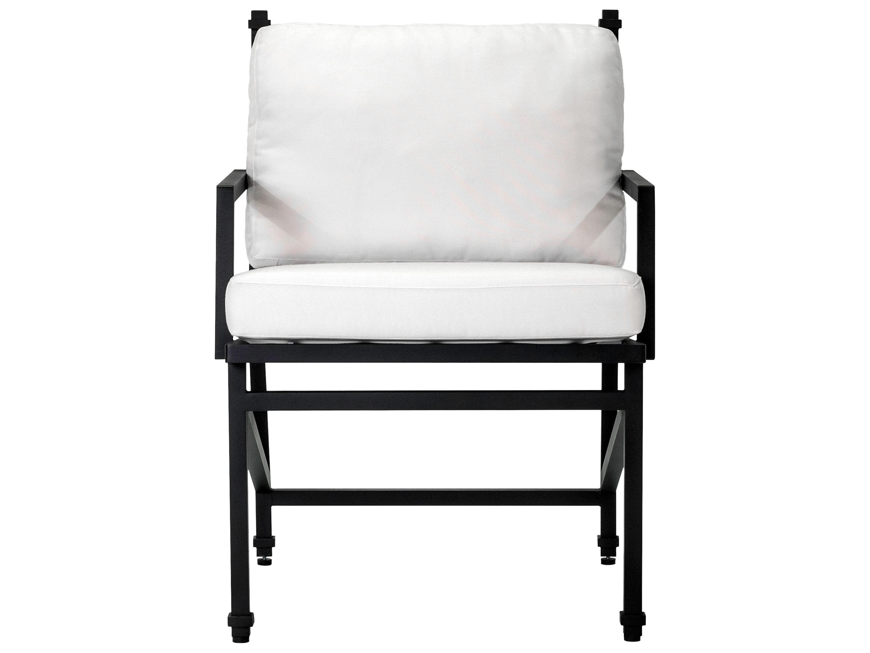 Seasonal Living Eterna Black Sand Matte Aluminum Cushion Dining Chair