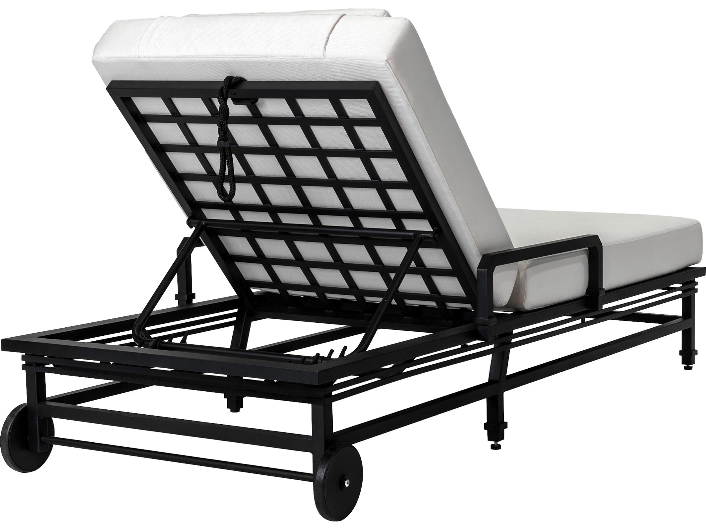 Seasonal Living Eterna Black Sand Matte Aluminum Cushion Chaise Lounge