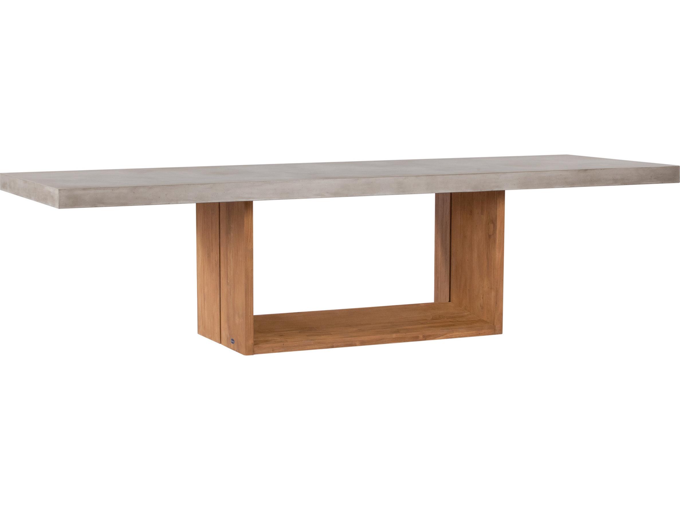 Seasonal Living Lightweight Concrete Slate Gray Rectangular Dining Table