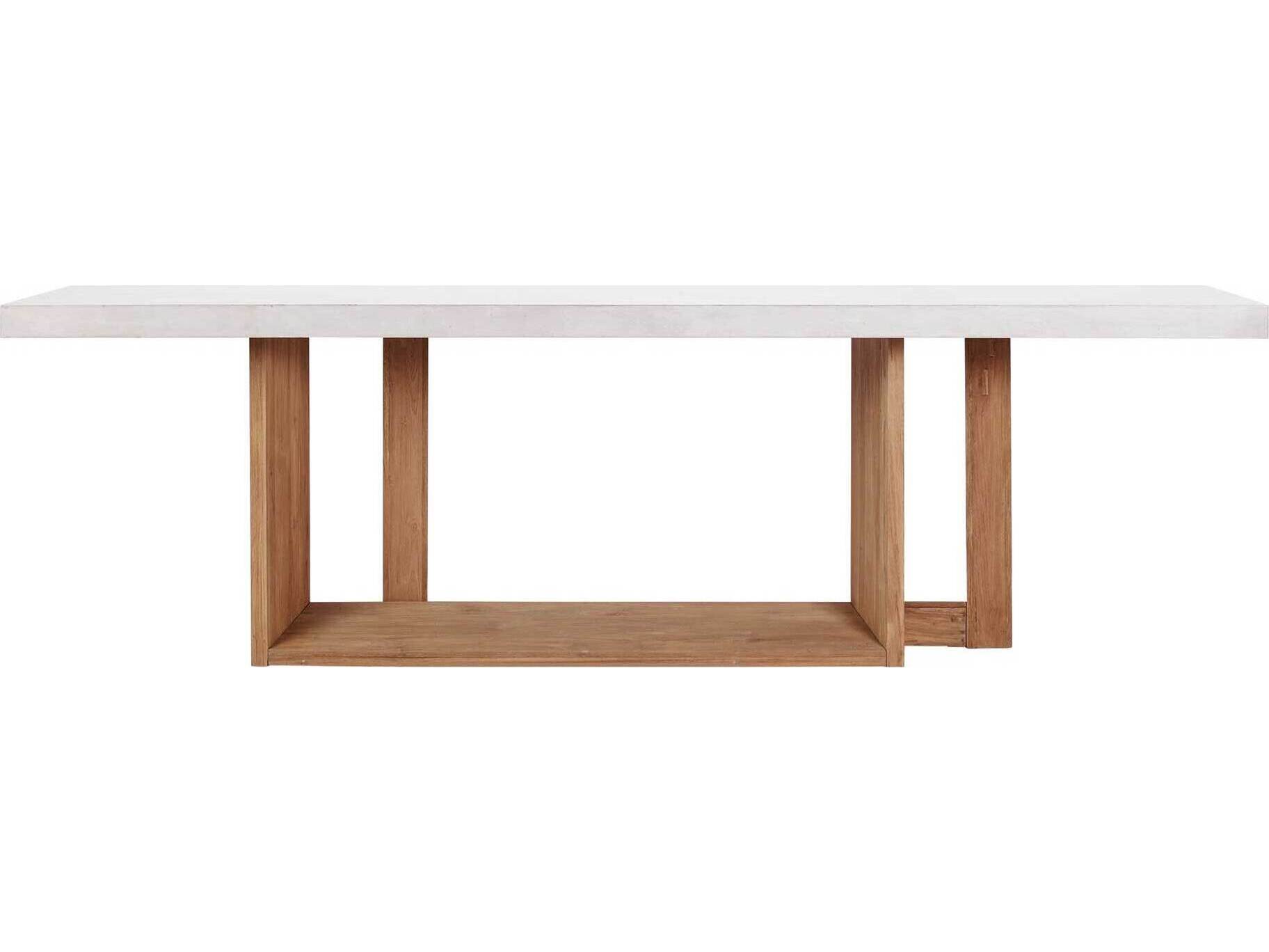 Seasonal Living Perpetual Ivory White Teak Lucca Rectangular Outdoor Dining Table