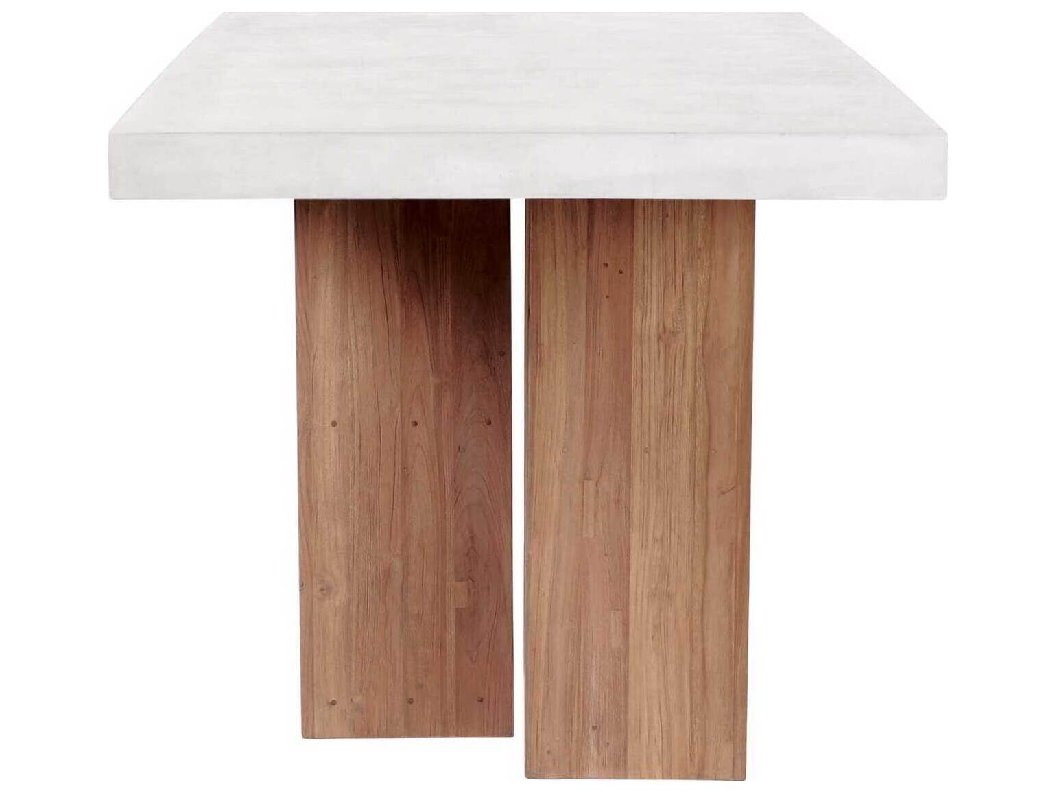 Seasonal Living Perpetual Ivory White Teak Lucca Rectangular Outdoor Dining Table