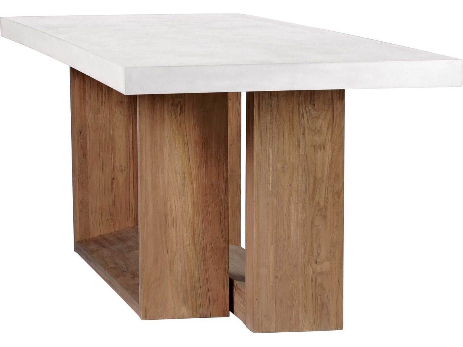 Seasonal Living Perpetual Ivory White Teak Lucca Rectangular Outdoor Dining Table
