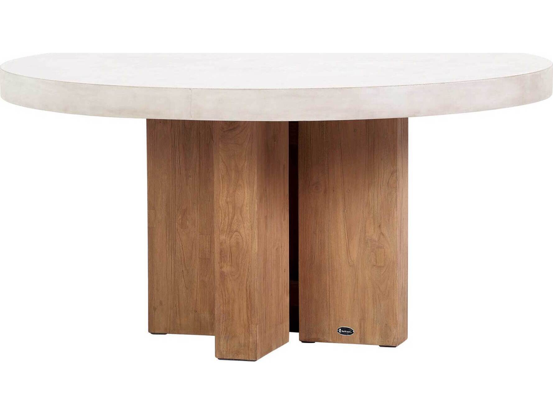 Seasonal Living Perpetual Ivory White Teak Java Round Dining Table