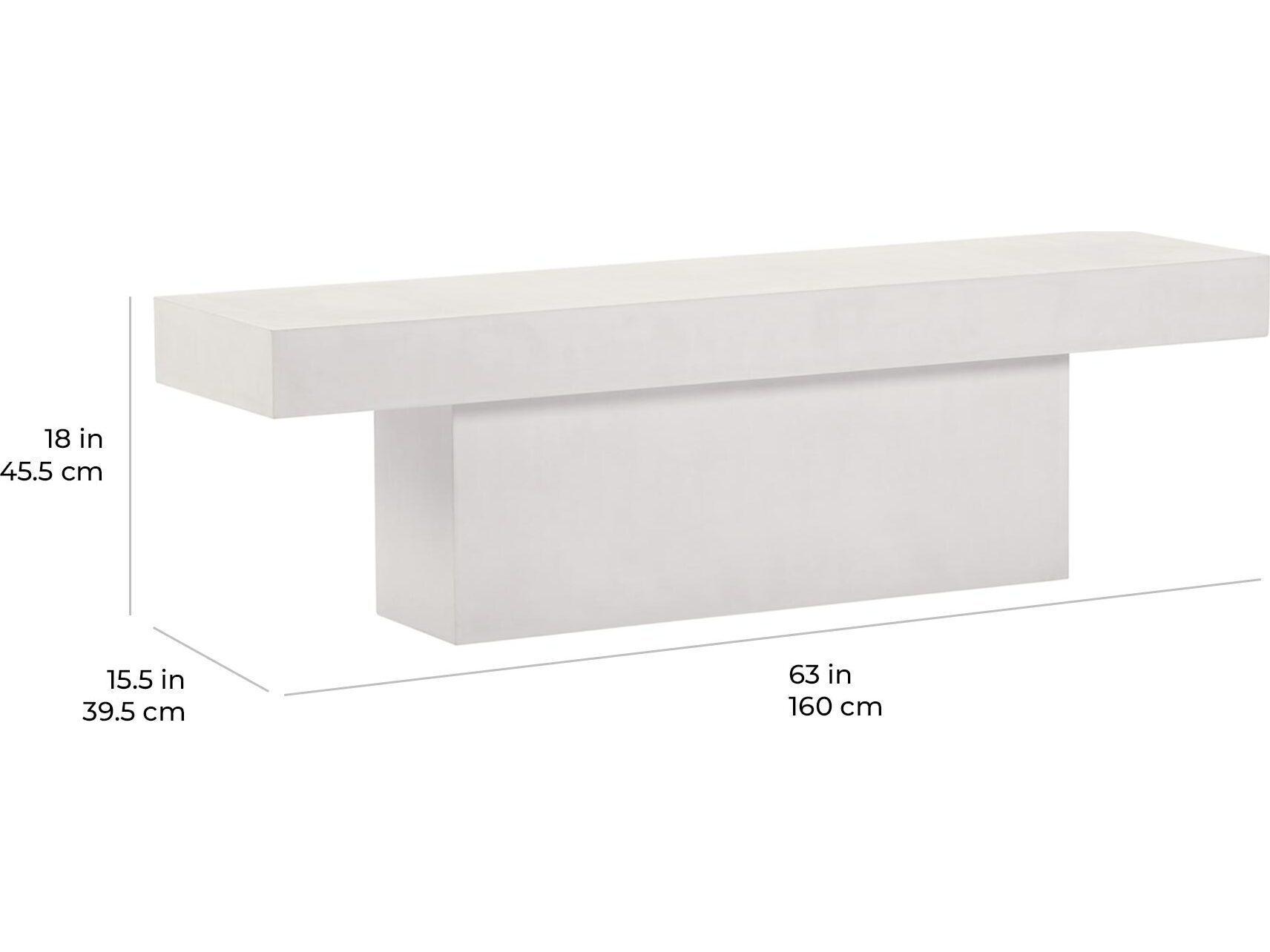 Seasonal Living Perpetual Ivory White T-Outdoor Bench Dining Outdoor Bench