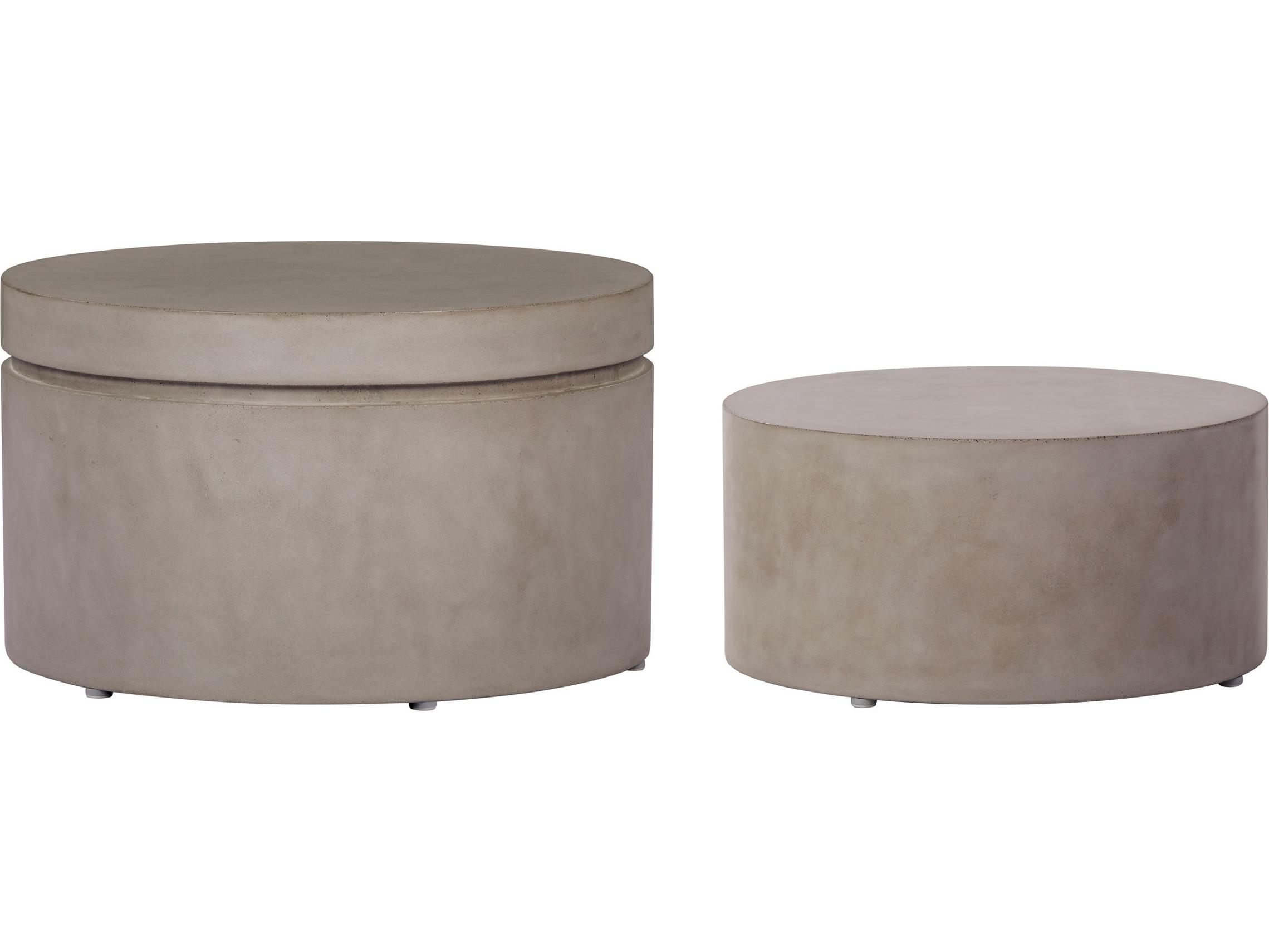 Seasonal Living Lightweight Concrete Slate Grey Round End Table