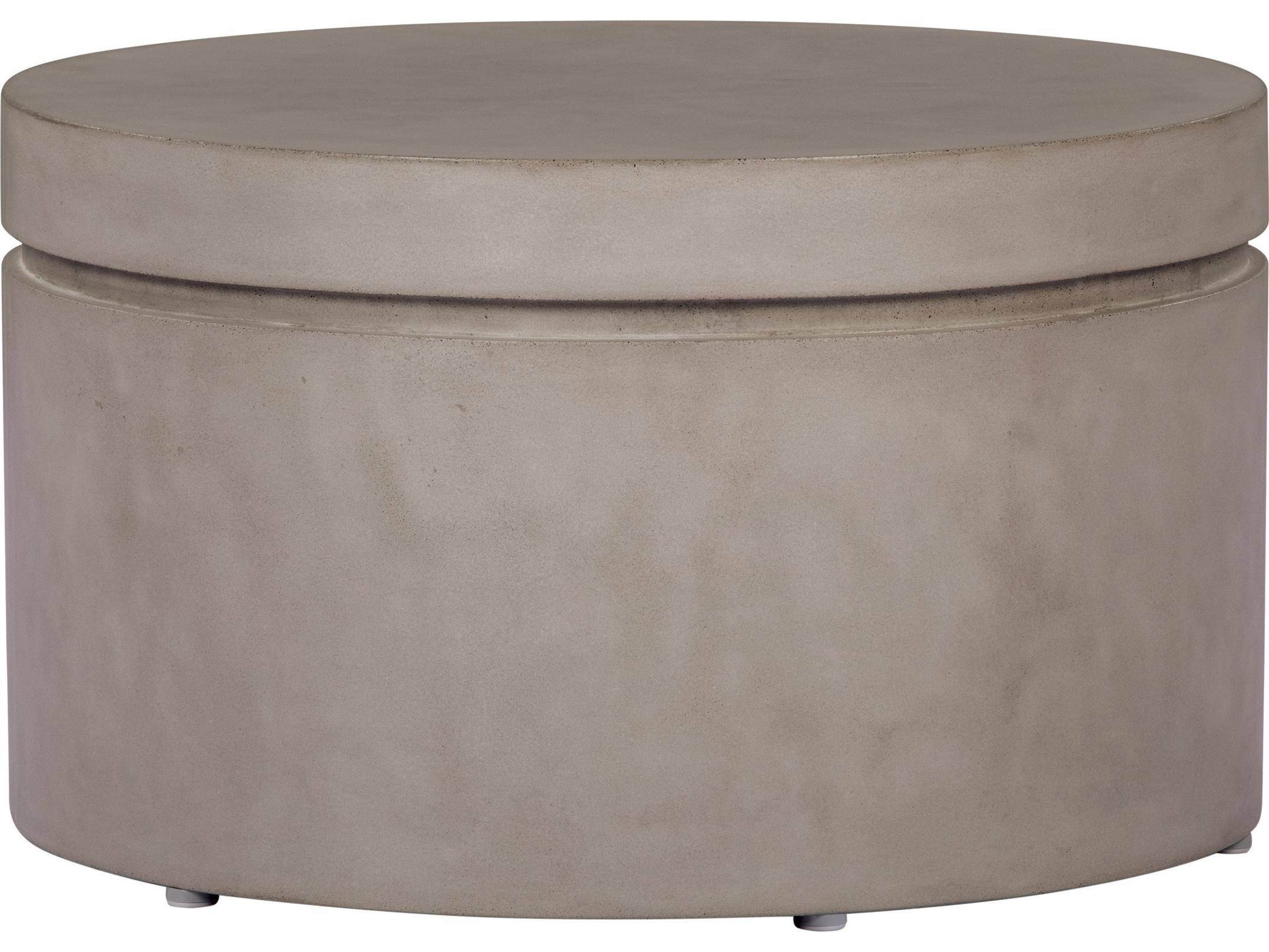 Seasonal Living Lightweight Concrete Slate Grey Round End Table