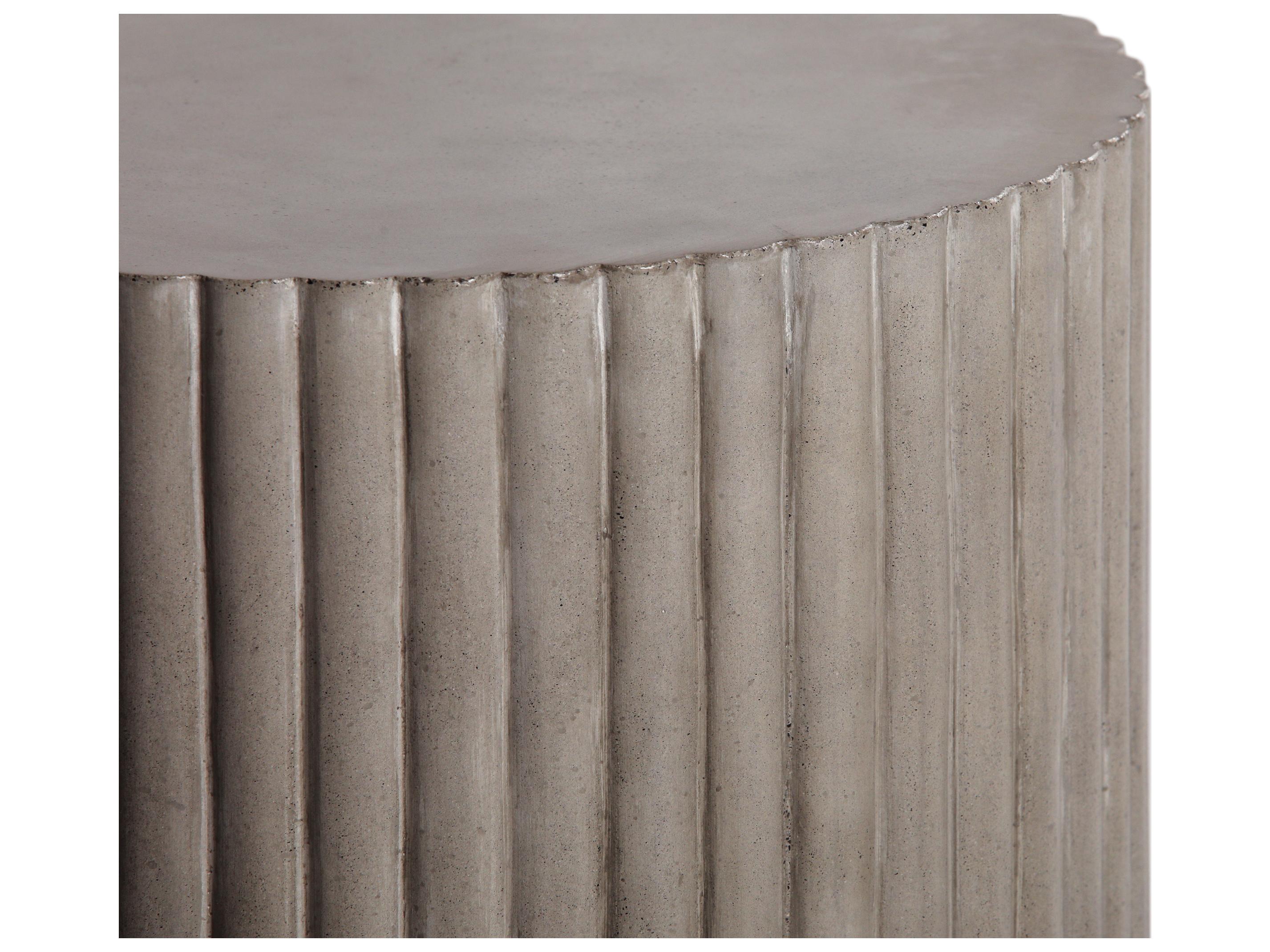 Seasonal Living Perpetual Scallop Ivory White Round Tall Accent Table