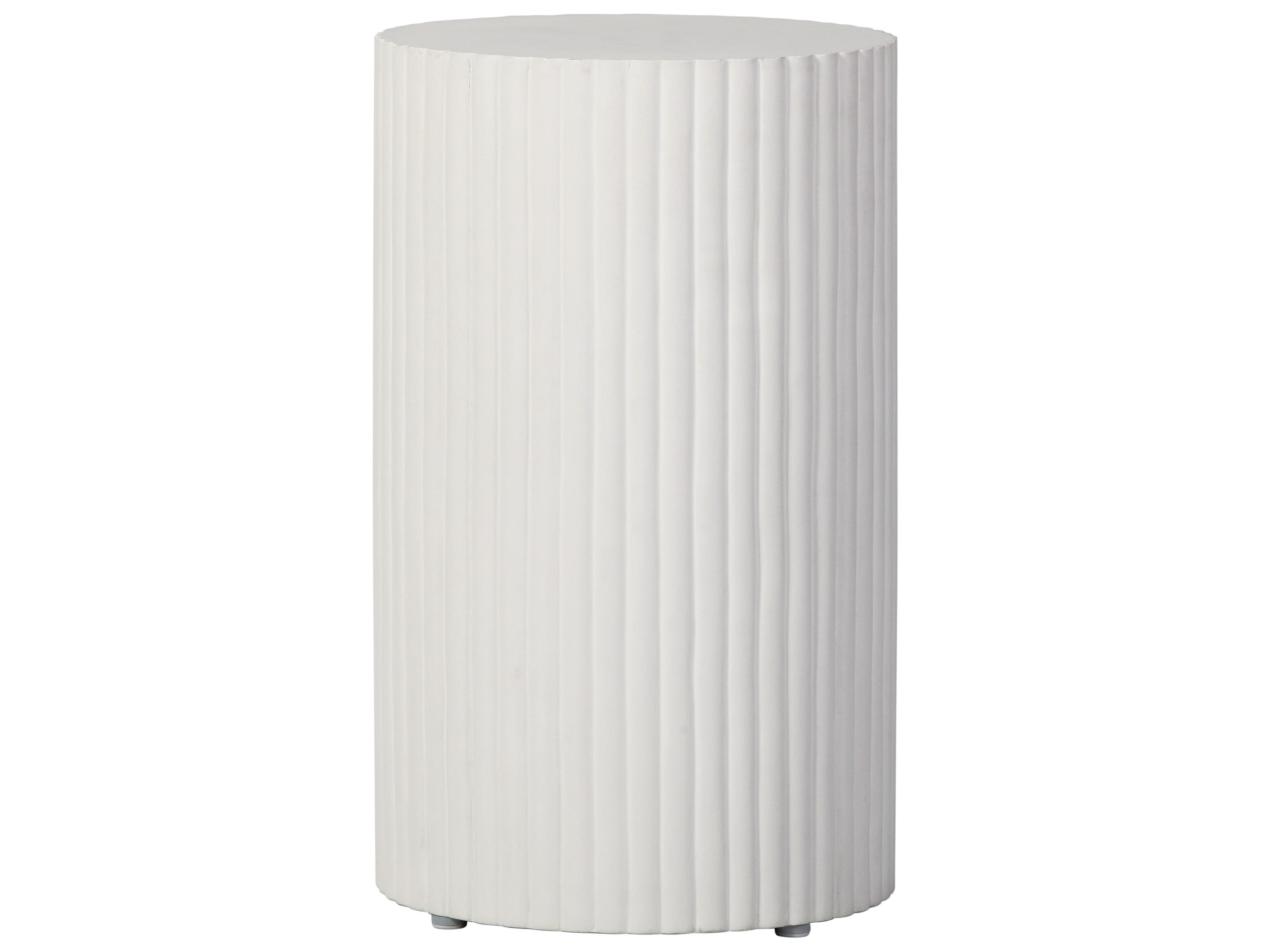 Seasonal Living Perpetual Scallop Ivory White Round Tall Accent Table