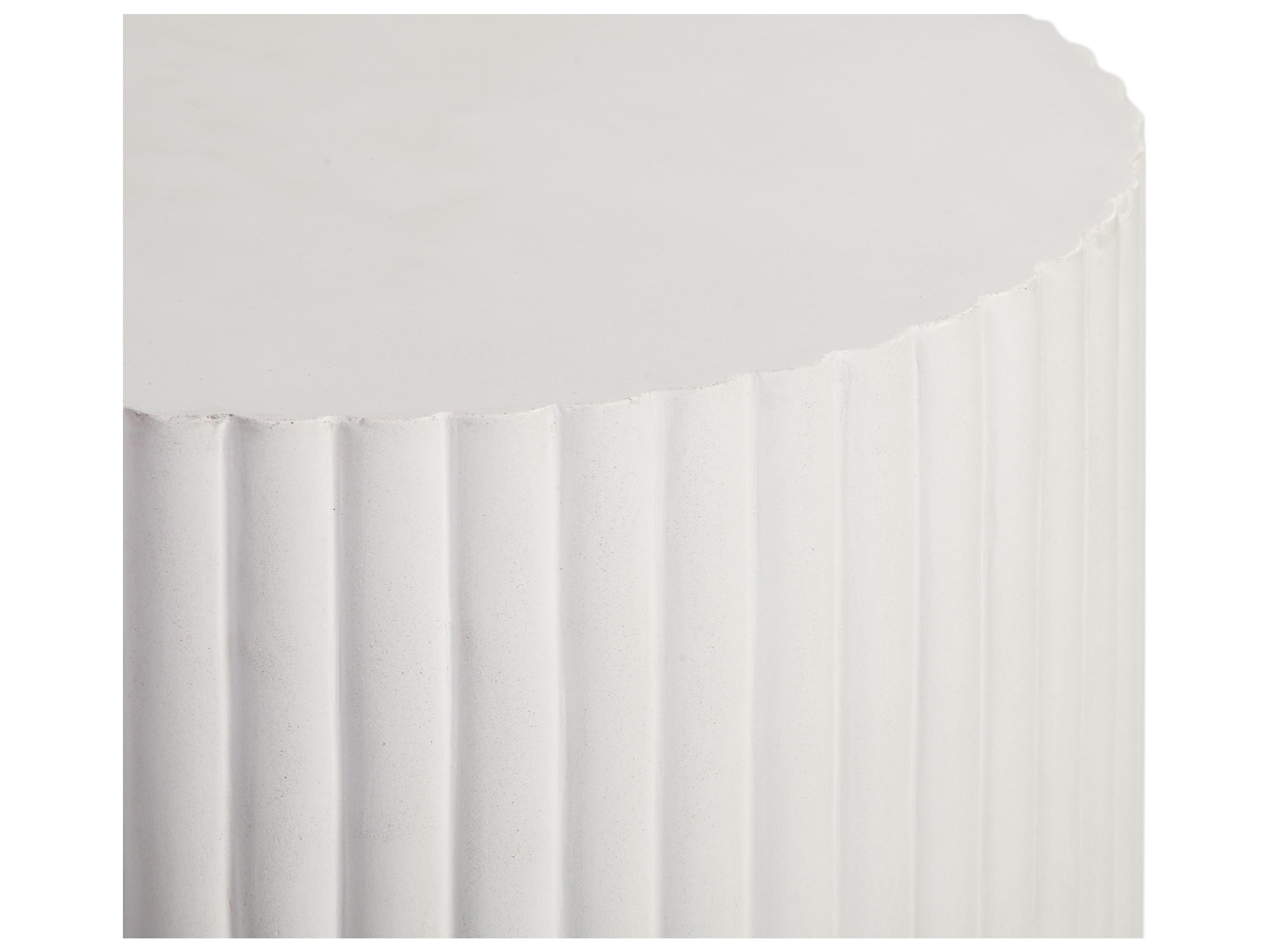 Seasonal Living Perpetual Scallop Ivory White Round Tall Accent Table