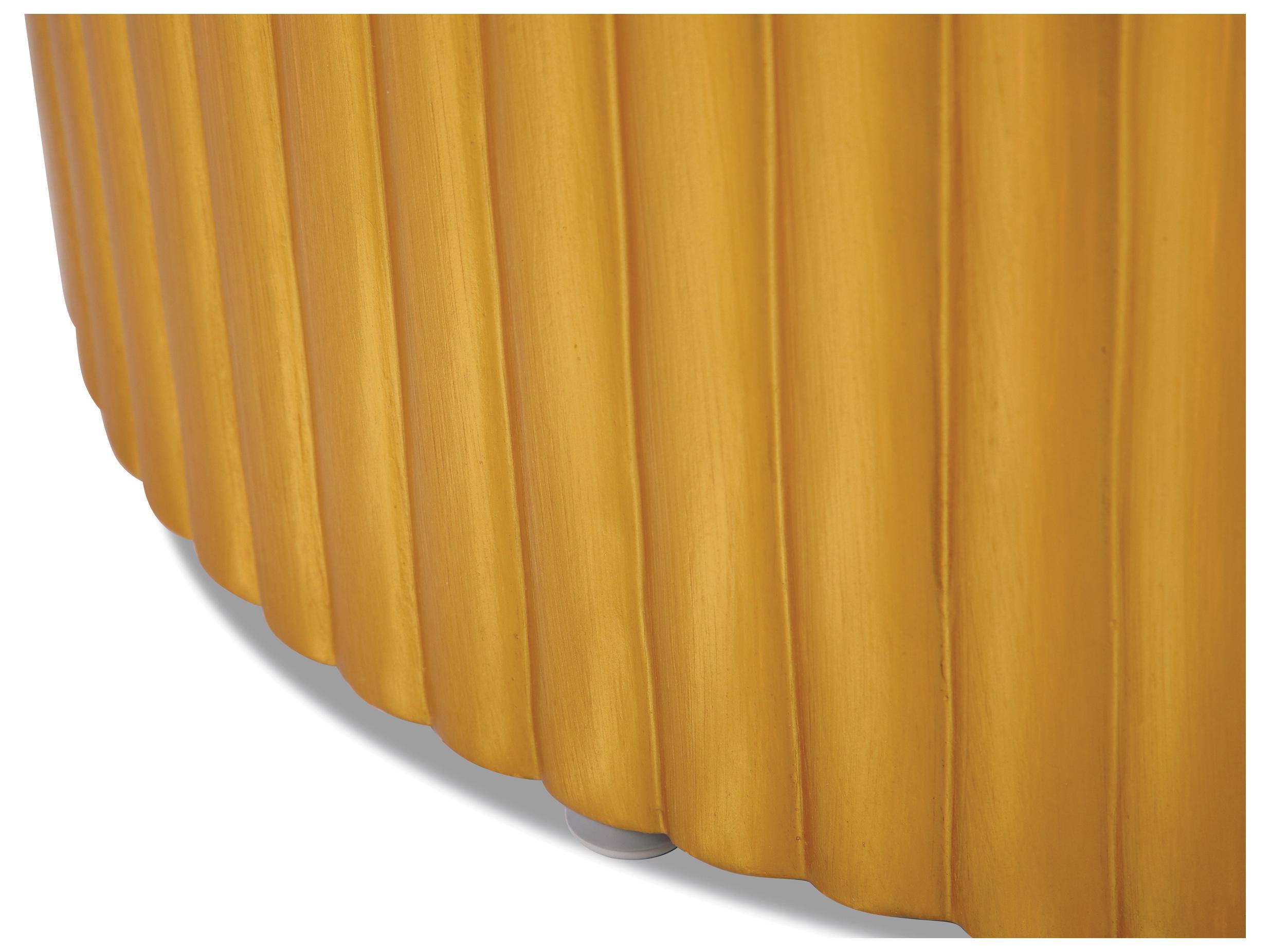 Seasonal Living Perpetual Joy Scallop Zanzibar White/Gold Round Coffee Table