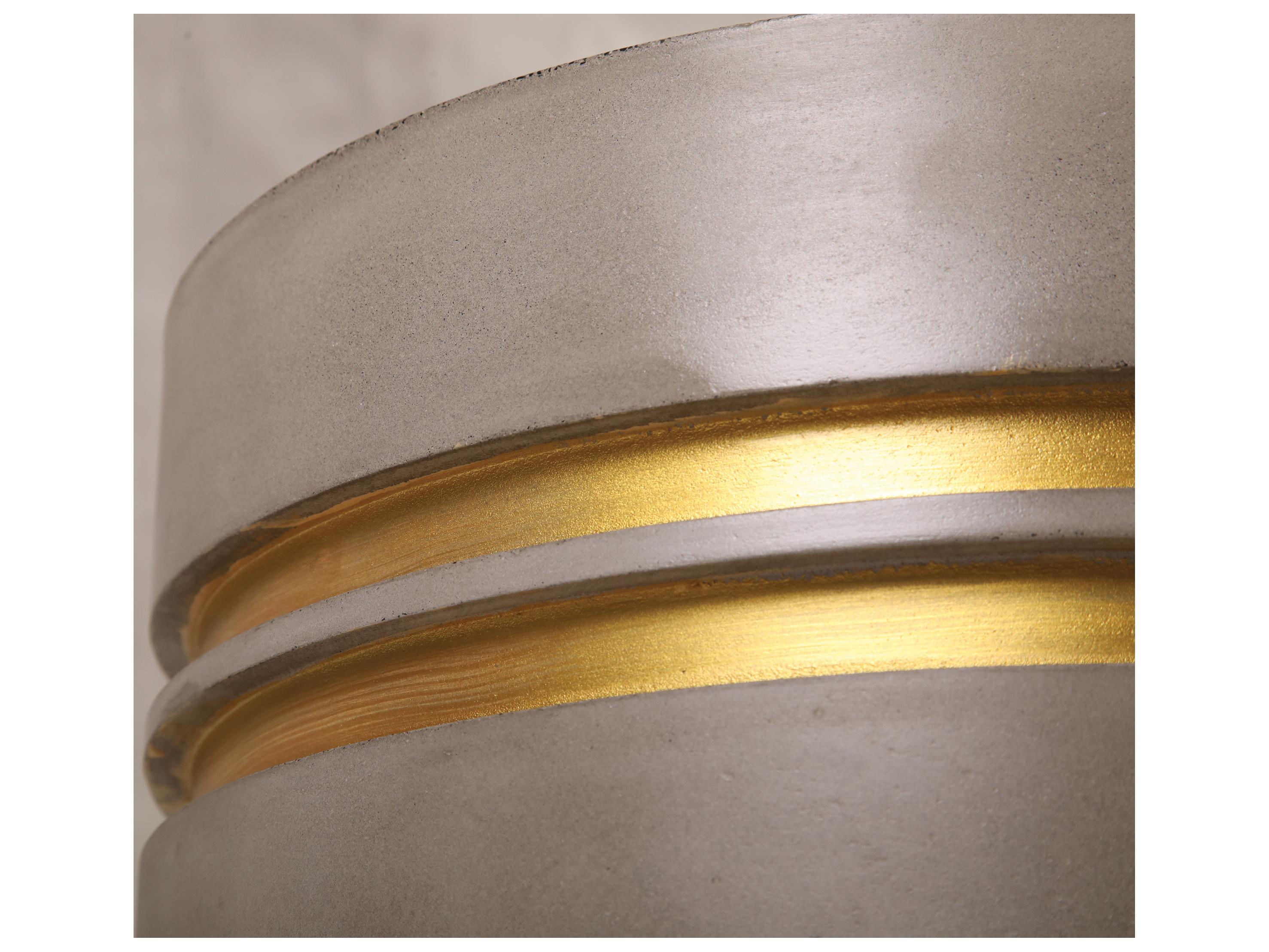 Seasonal Living Perpetual Joy Santori Slate Gray/Gold Round Double Ring Accent Table Tall