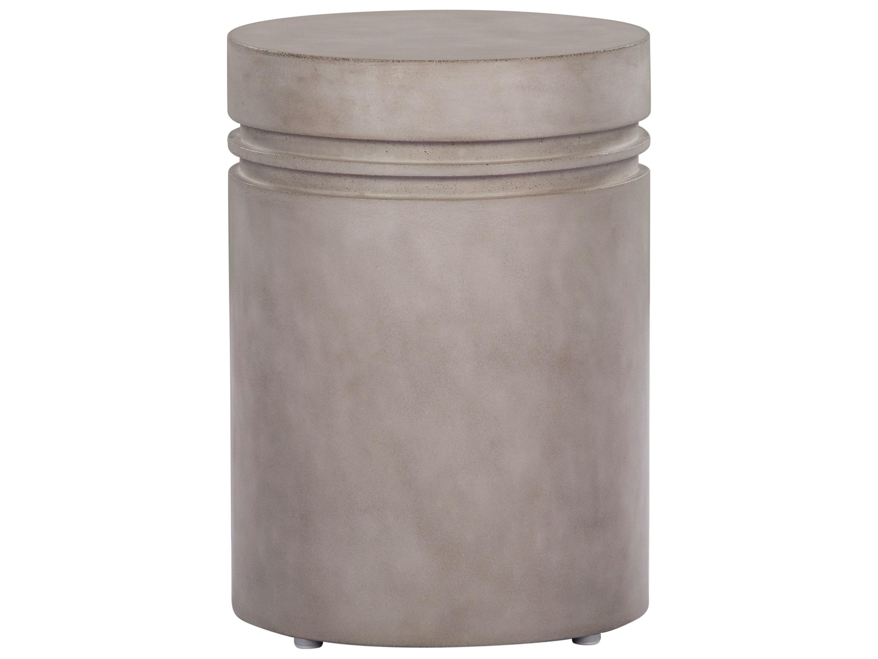 Seasonal Living Lightweight Concrete Slate Grey Round End Table