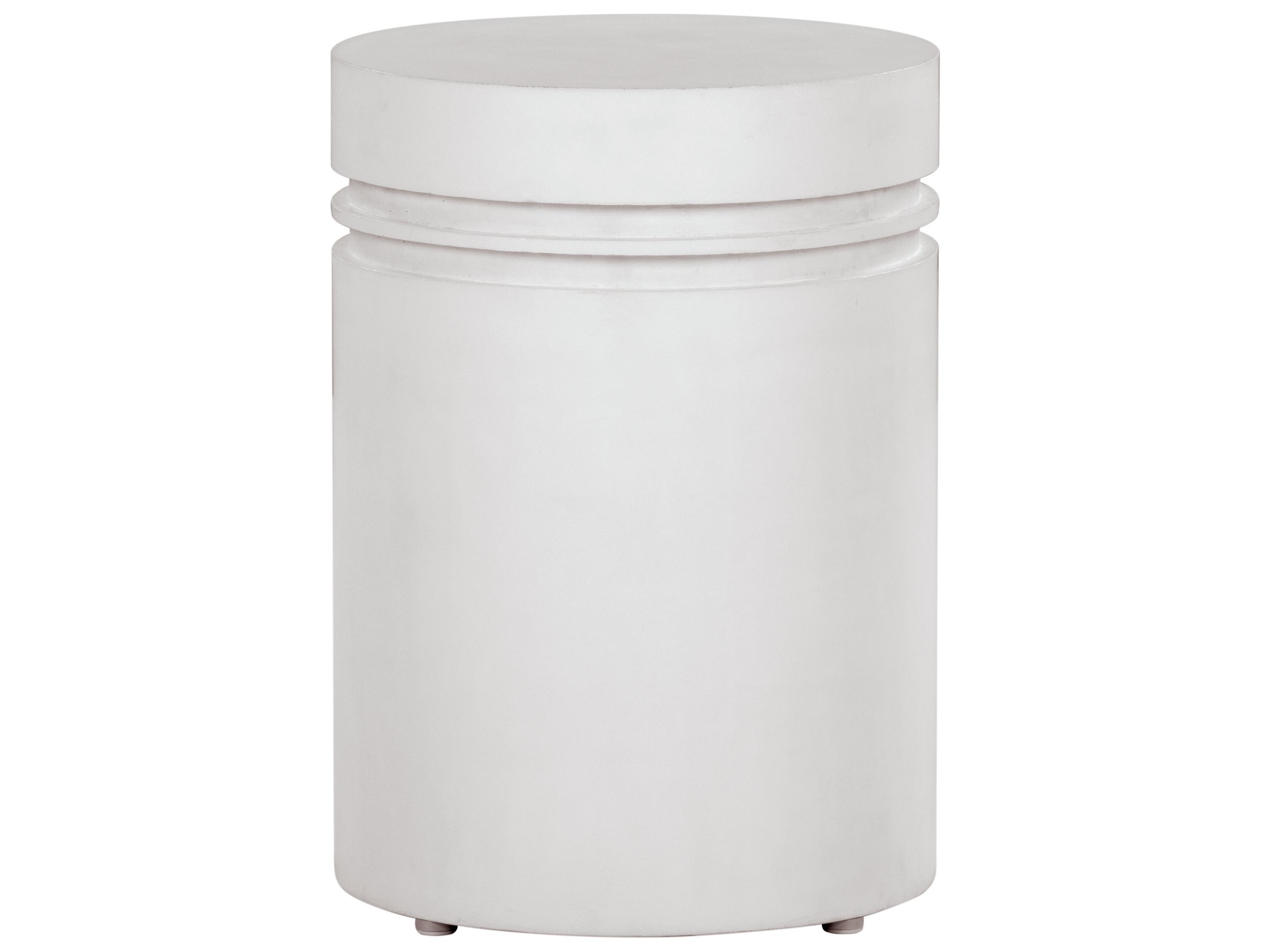 Seasonal Living Lightweight Concrete Ebony White Round End Table