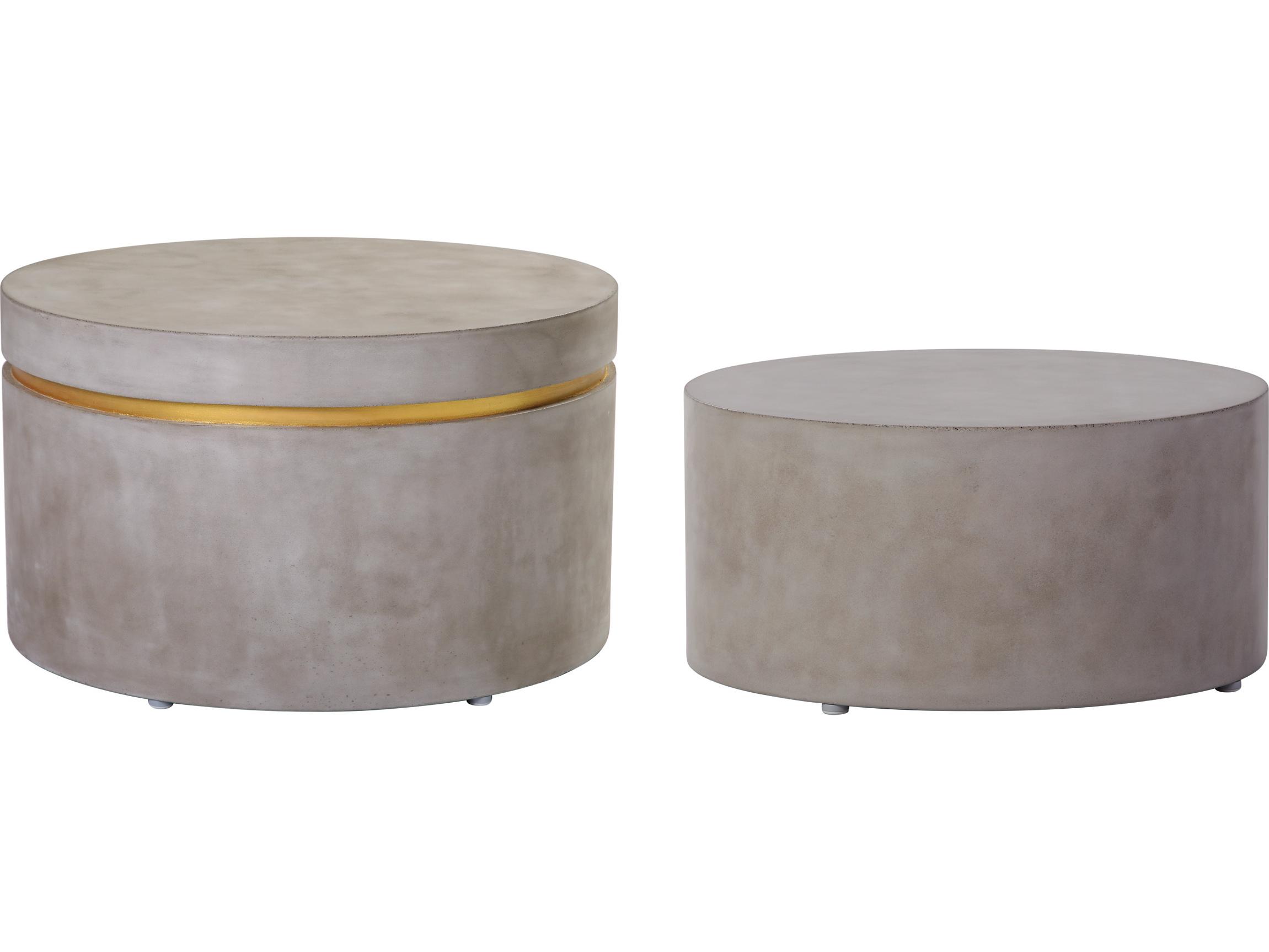 Seasonal Living Perpetual Joy Serendipity Slate Gray/Gold Ring Accent Table Set
