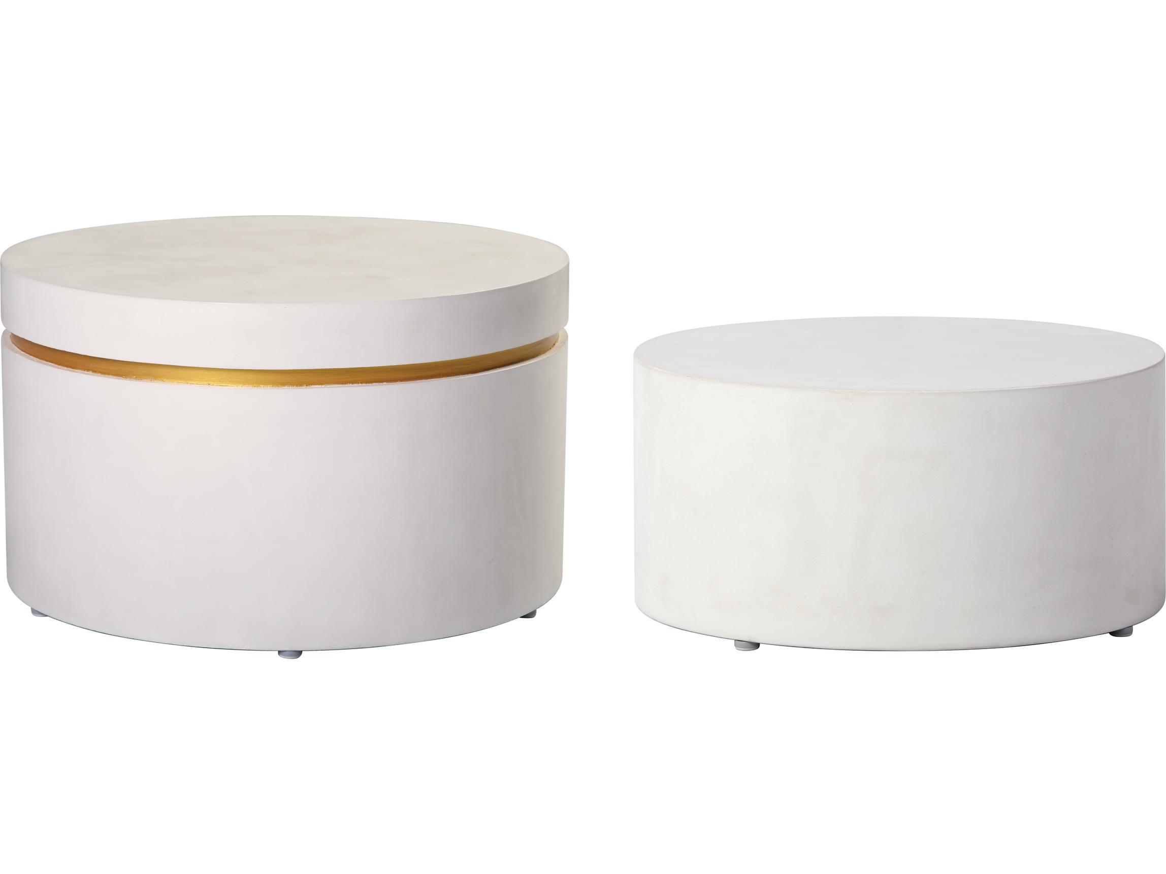 Seasonal Living Perpetual Joy Serendipity Ivory White/Gold Ring Accent Table Set