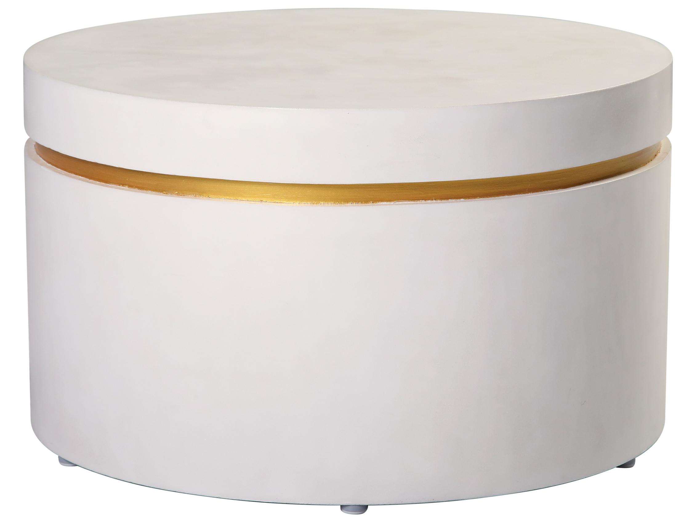 Seasonal Living Perpetual Joy Serendipity Ivory White/Gold Ring Accent Table Set