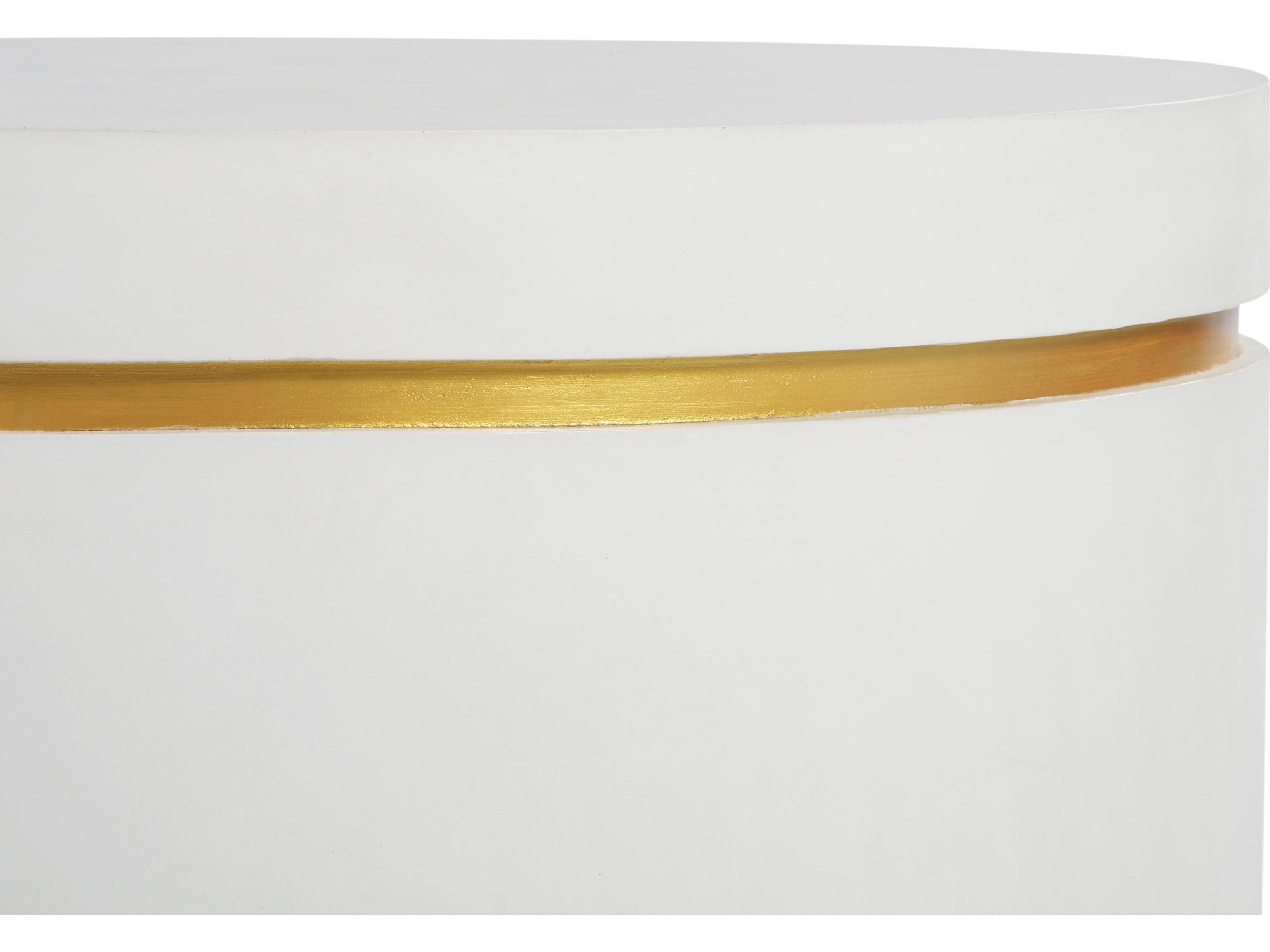 Seasonal Living Perpetual Joy Serendipity Ivory White/Gold Ring Accent Table Set