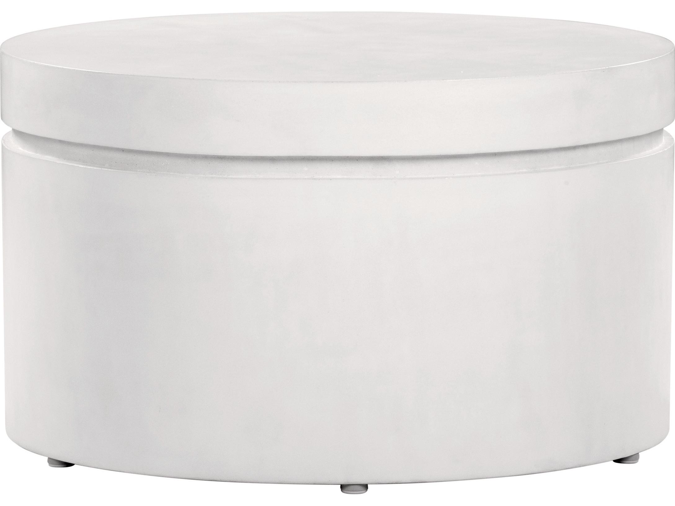 Seasonal Living Lightweight Concrete Ebony White Round End Table