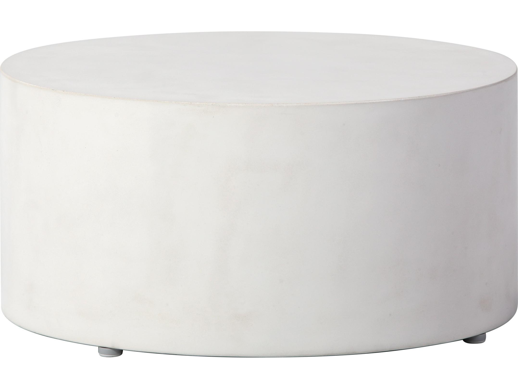 Seasonal Living Lightweight Concrete Ebony White Round End Table