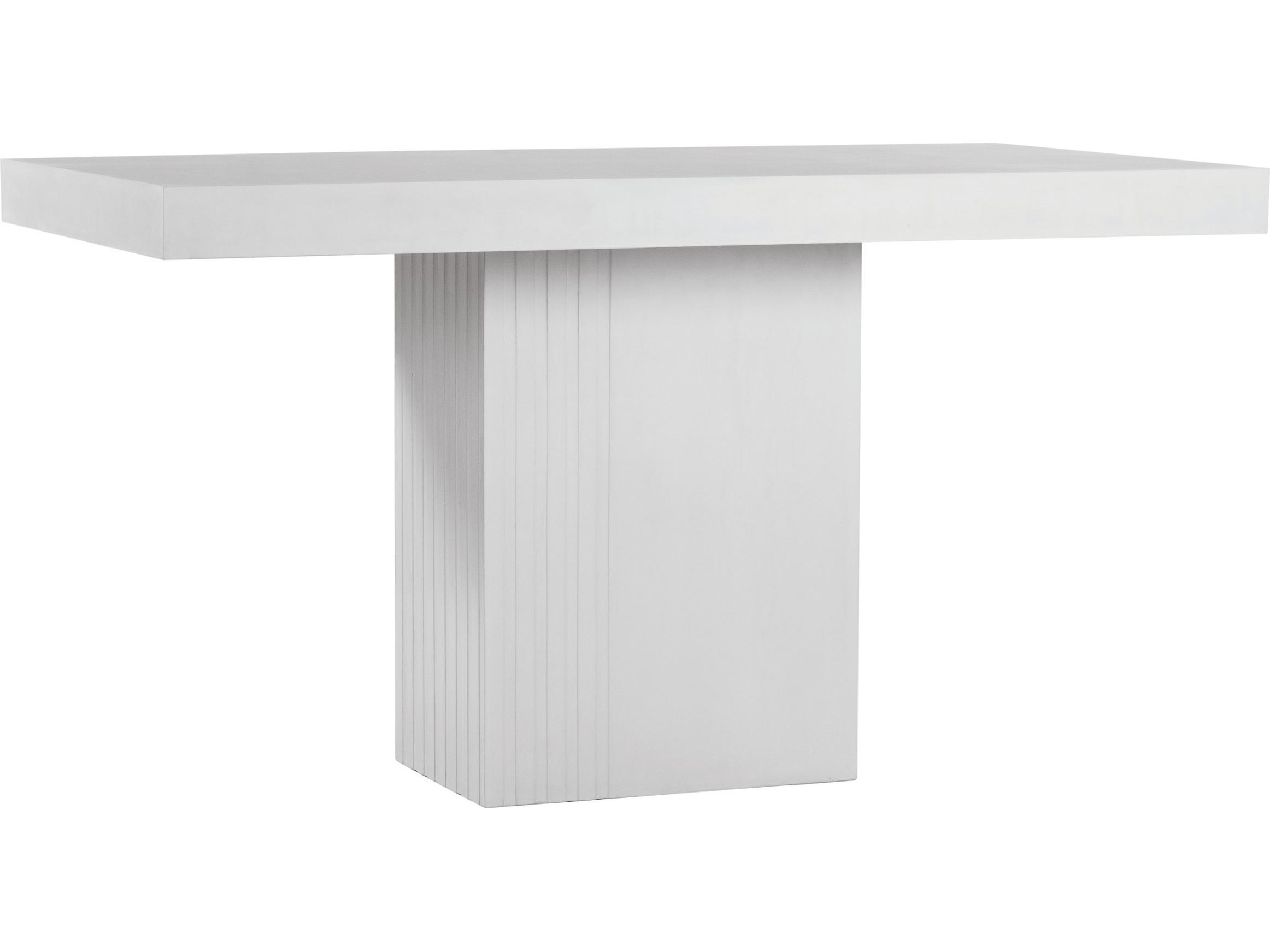 Seasonal Living Lightweight Concrete Ebony White Rectangular Dining Table