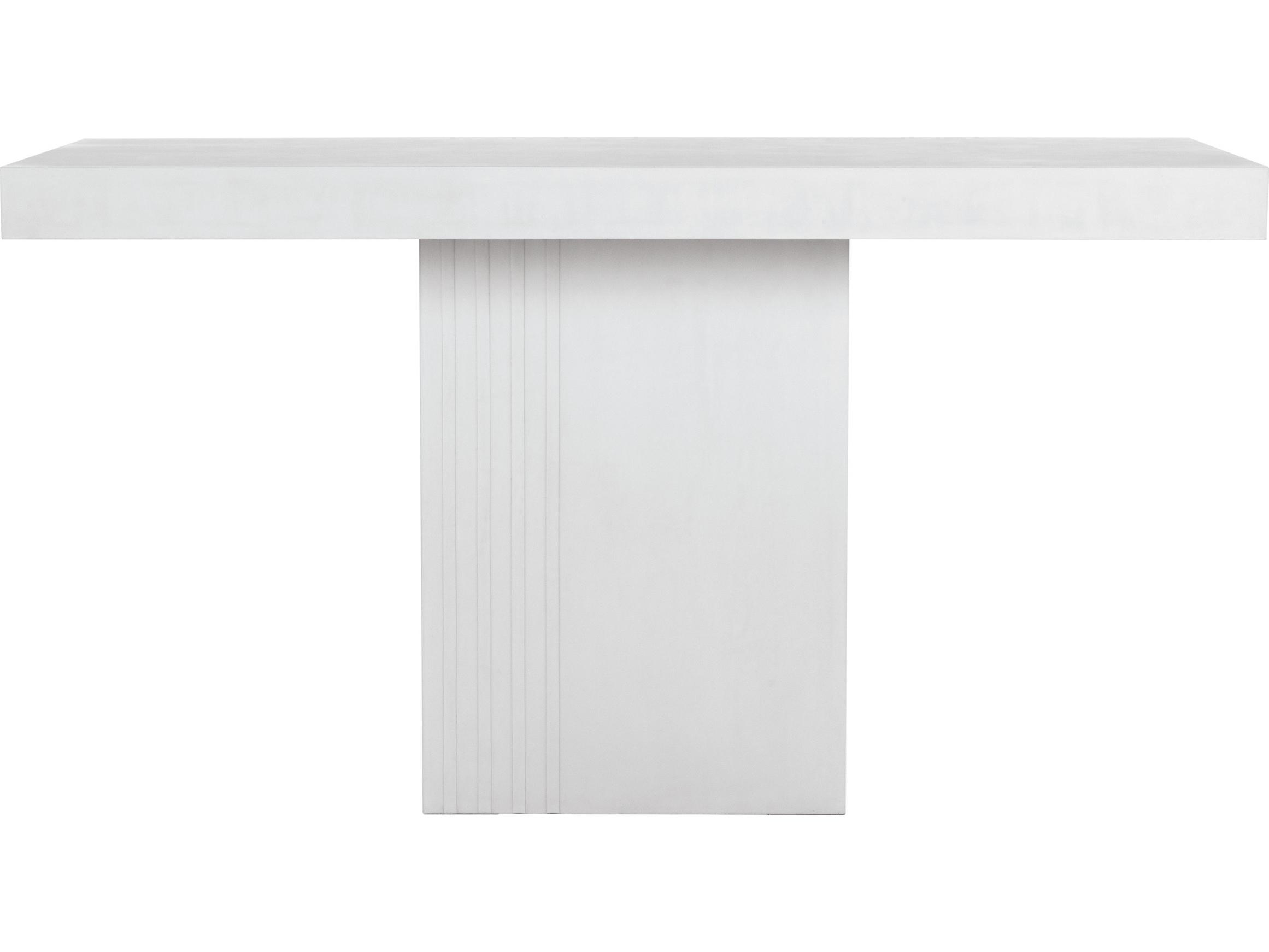 Seasonal Living Lightweight Concrete Ebony White Rectangular Dining Table