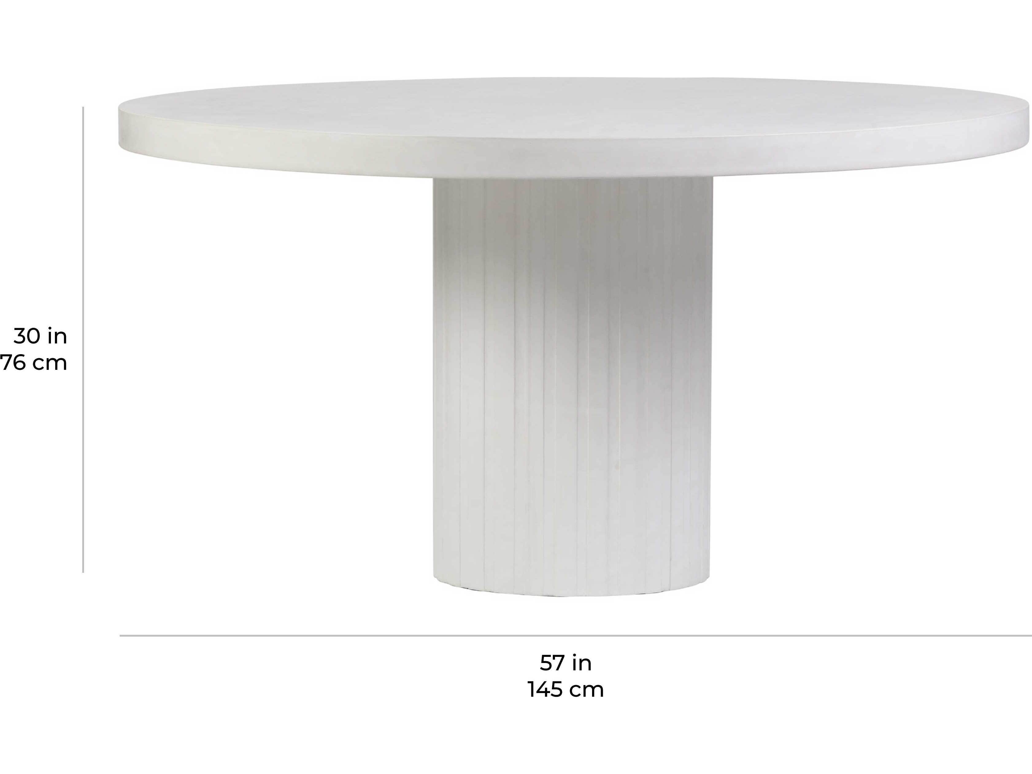 Seasonal Living Lightweight Concrete Ebony White Round Dining Table