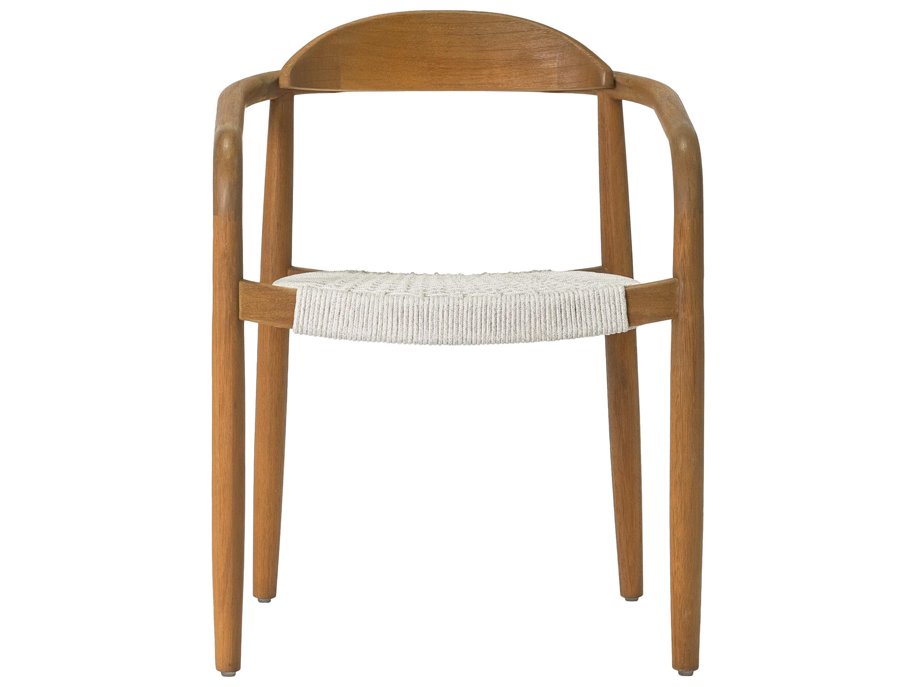 Seasonal Living Explorer Teak Stained Eucalyptus Wood Wicker Dining Chair