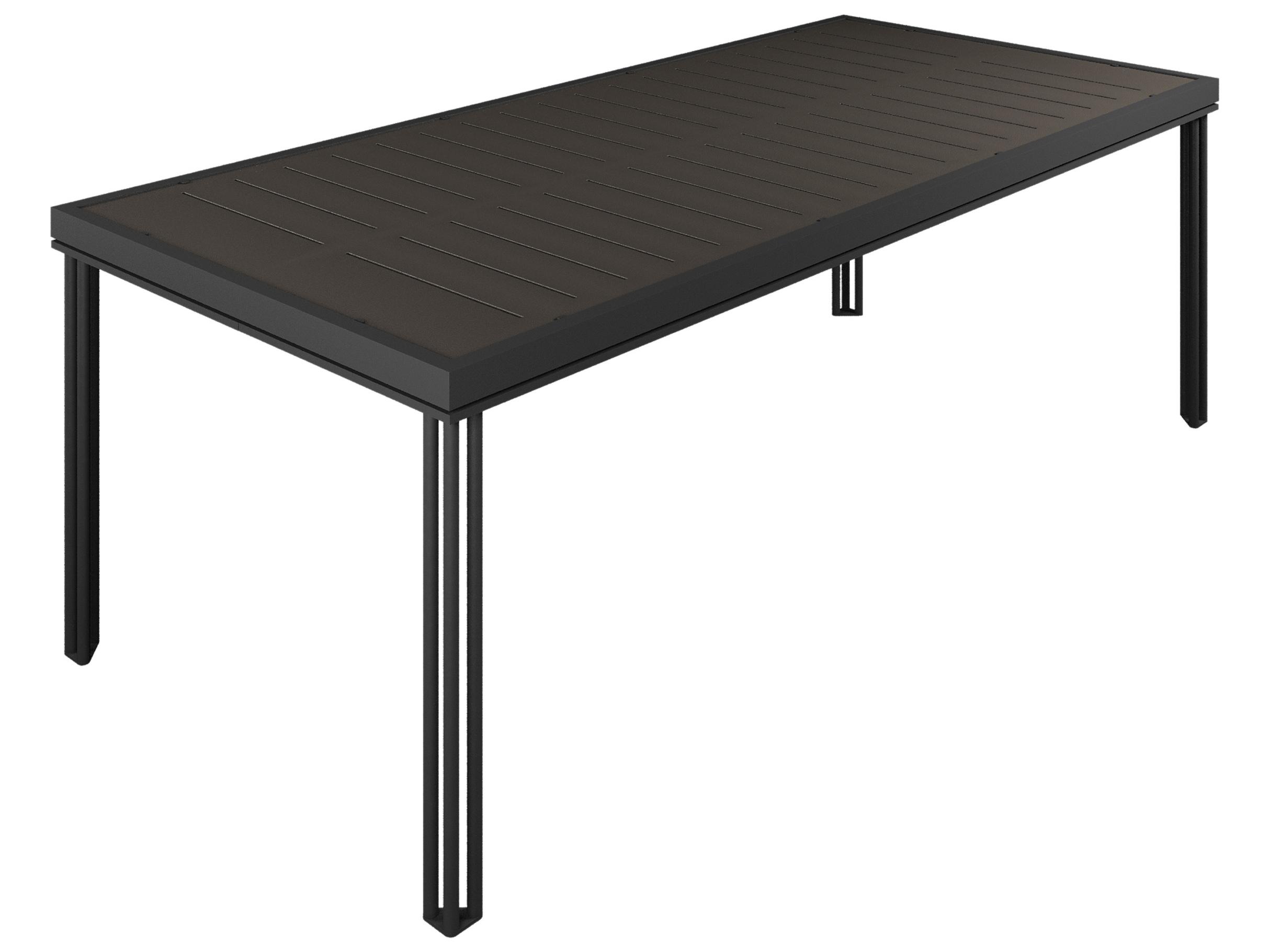 Seasonal Living Patinero Smooth Charcoal Satin Aluminum Rectangular Dining Table