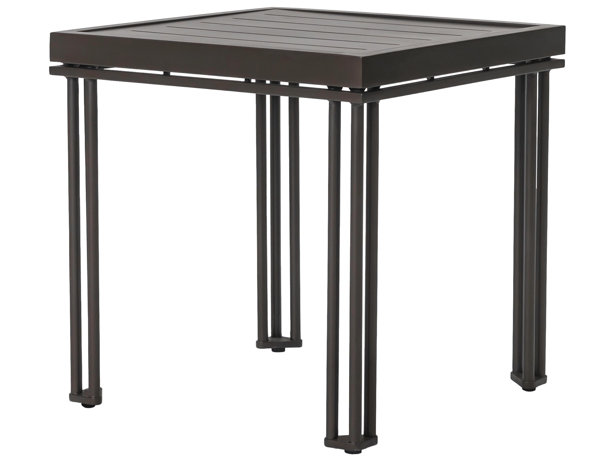 Seasonal Living Patinero Smooth Charcoal Satin Aluminum Square End Table