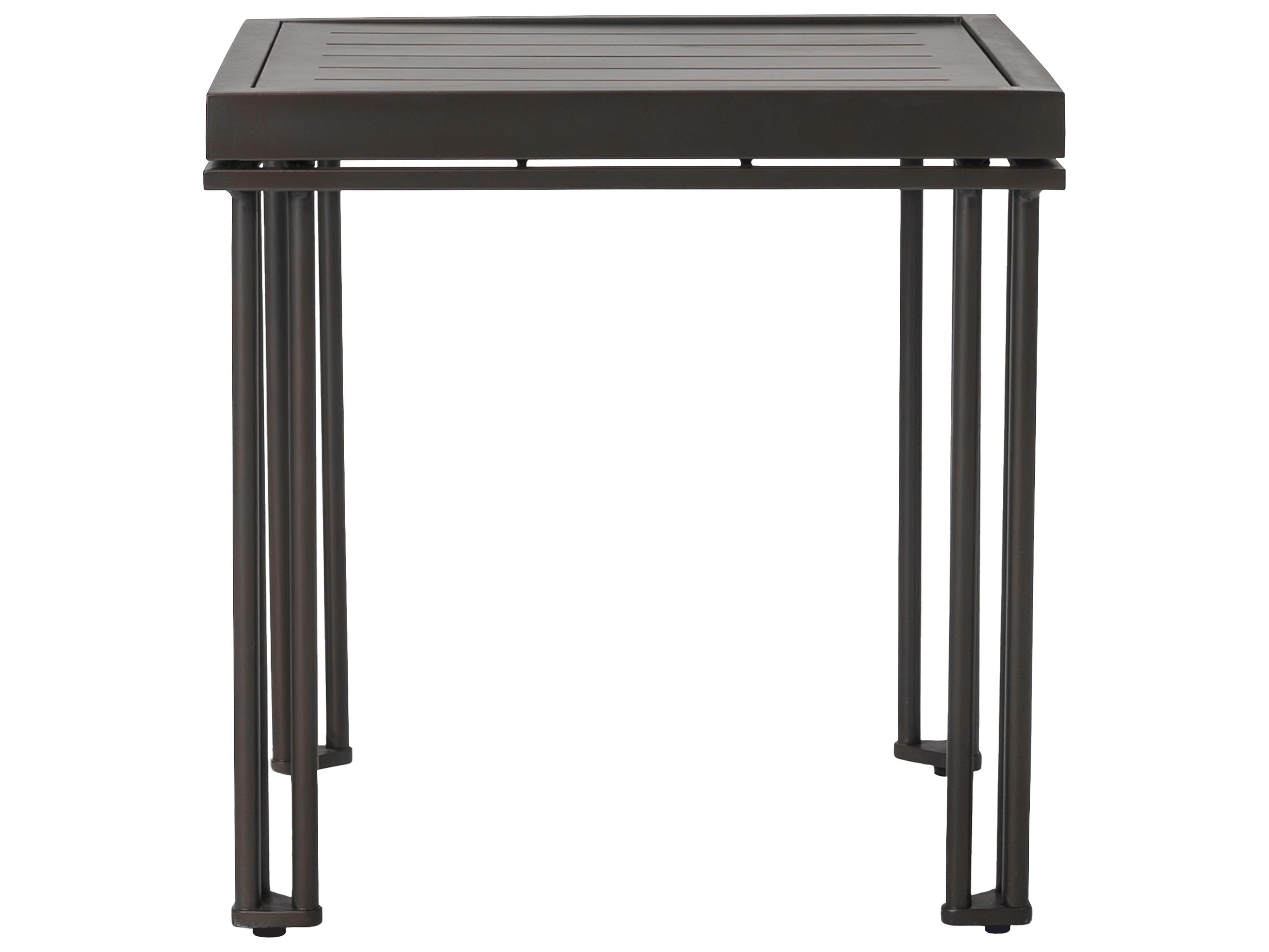 Seasonal Living Patinero Smooth Charcoal Satin Aluminum Square End Table