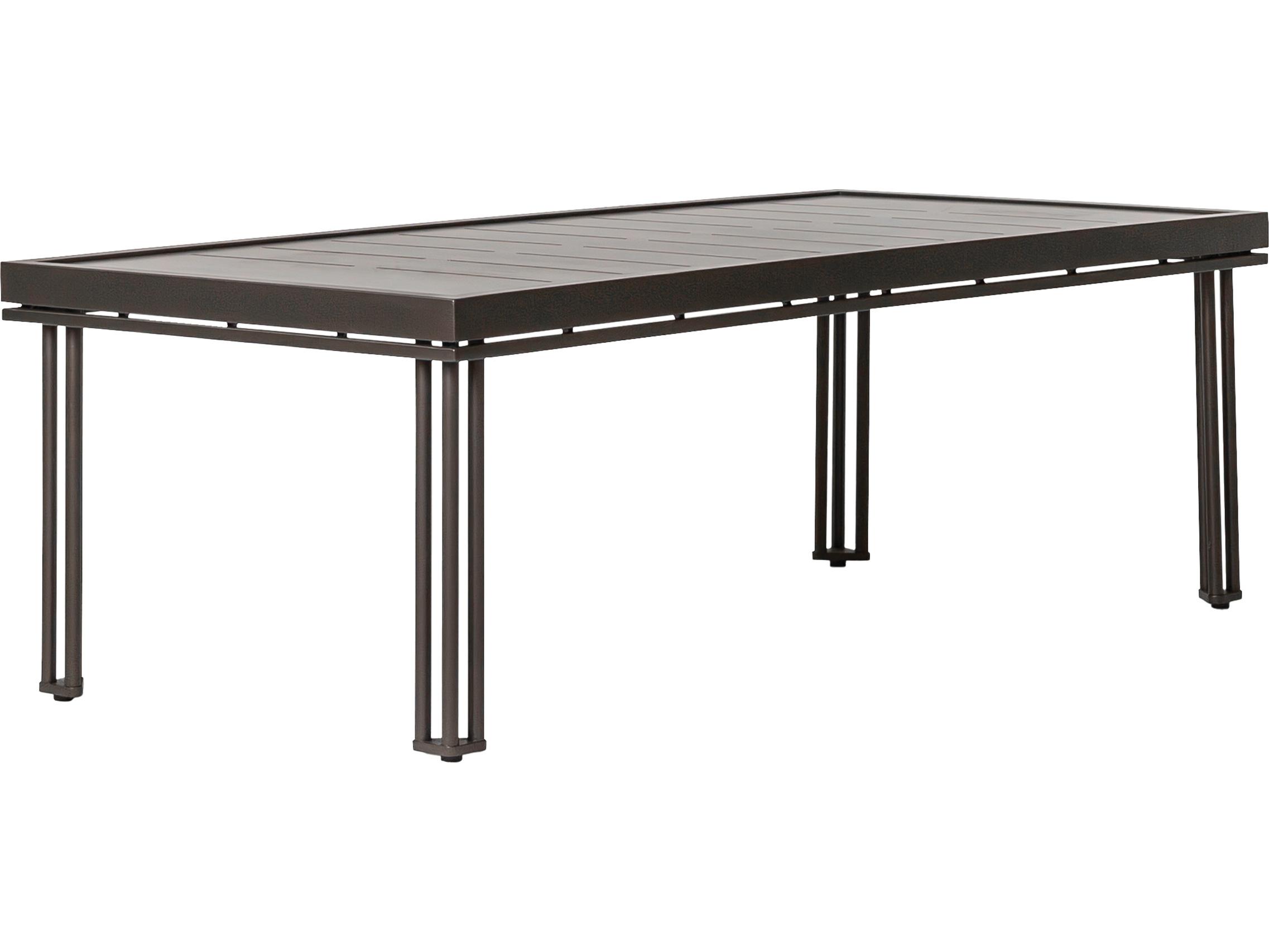 Seasonal Living Patinero Smooth Charcoal Satin Aluminum Rectangular Coffee Table