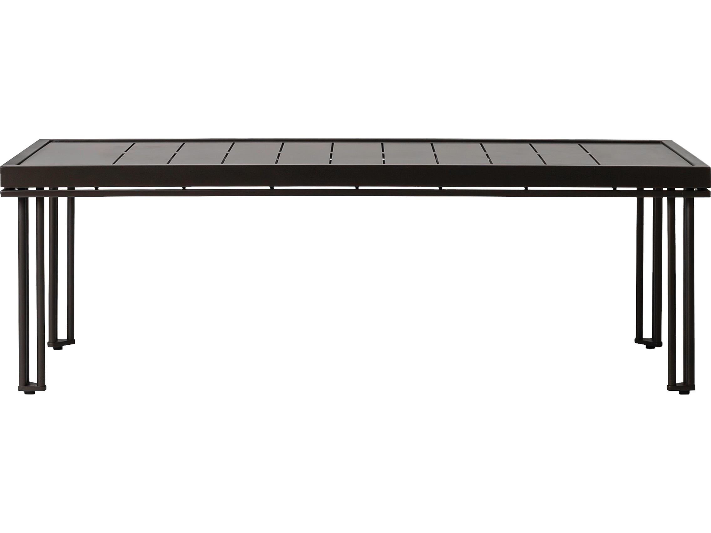 Seasonal Living Patinero Smooth Charcoal Satin Aluminum Rectangular Coffee Table