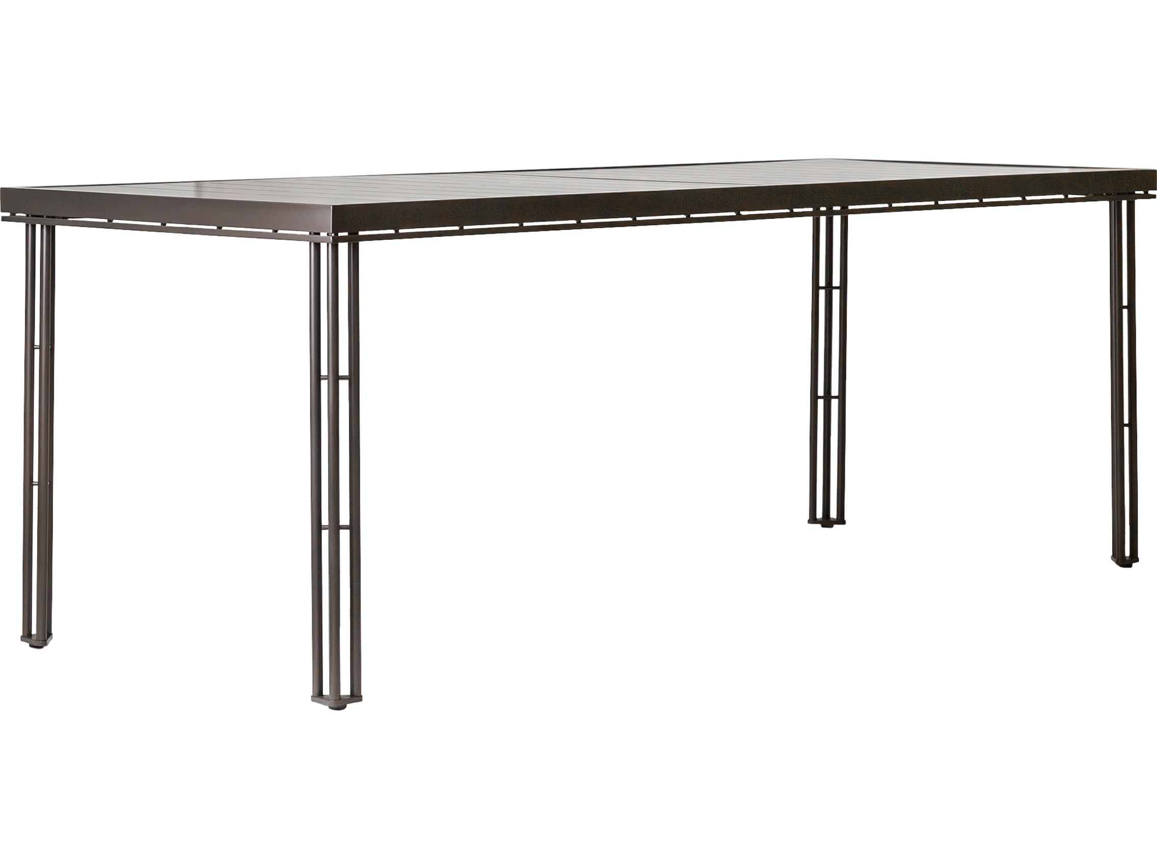 Seasonal Living Patinero Smooth Charcoal Satin Aluminum Rectangular Counter Table