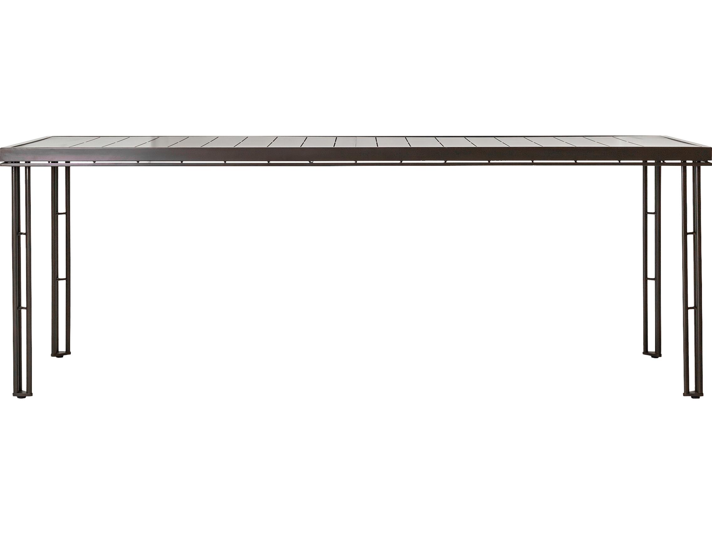 Seasonal Living Patinero Smooth Charcoal Satin Aluminum Rectangular Counter Table