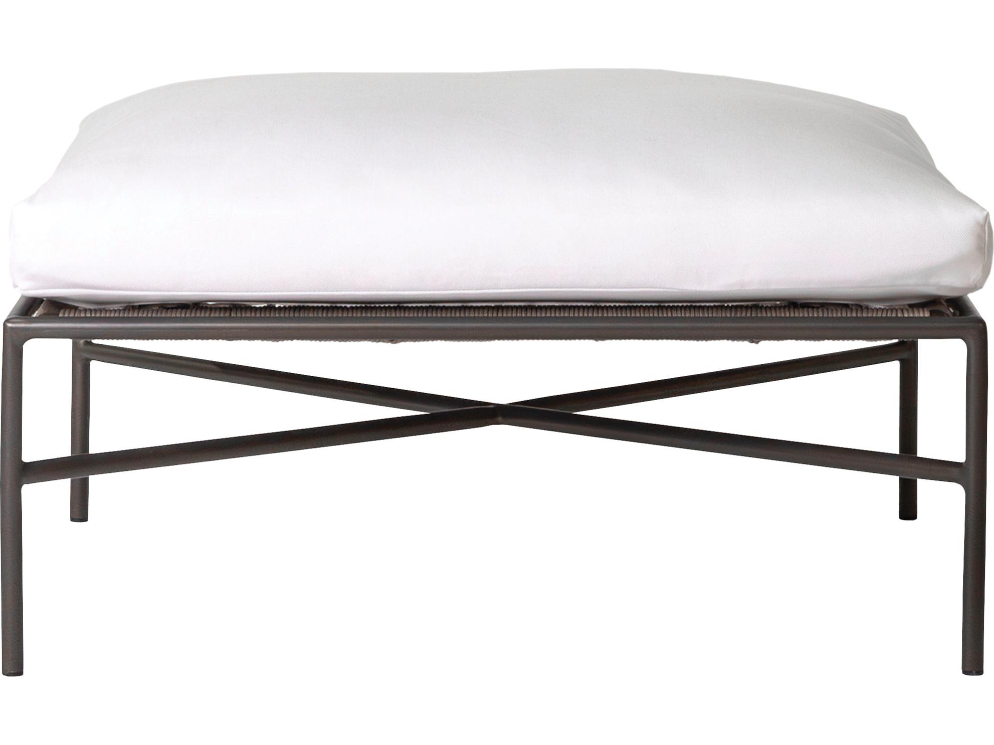 Seasonal Living Patinero Smooth Charcoal Satin Aluminum Cushion Ottoman