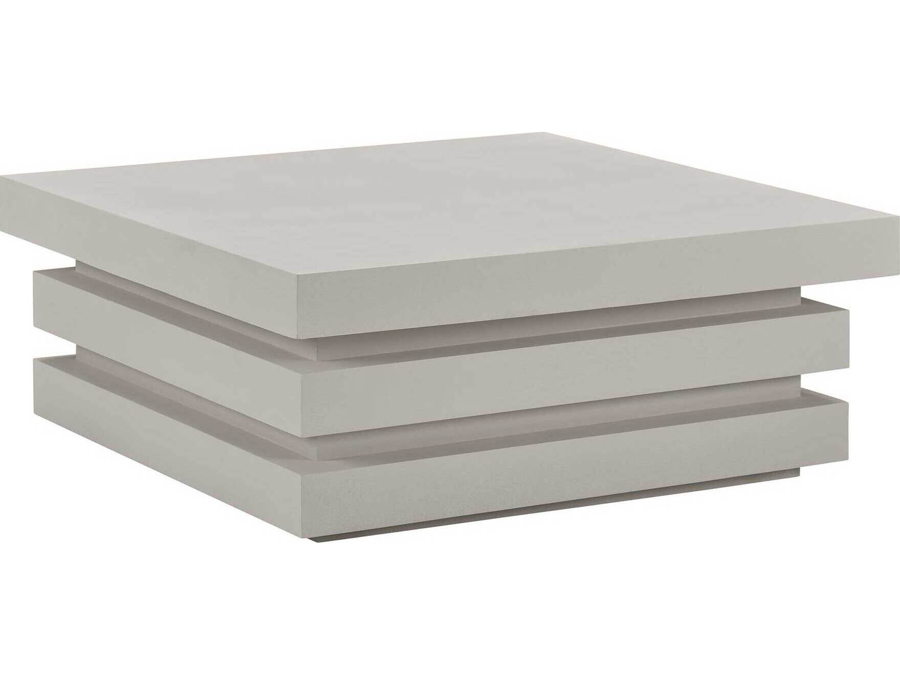 Seasonal Living Provenance Fiber Reinforced Polymer Limestone Meditation Square Patio Coffee Table