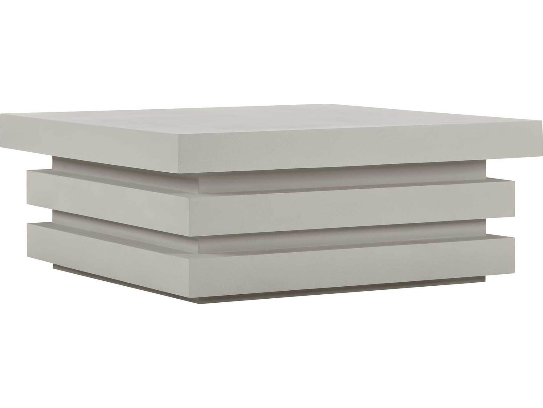 Seasonal Living Provenance Fiber Reinforced Polymer Limestone Meditation Square Patio Coffee Table