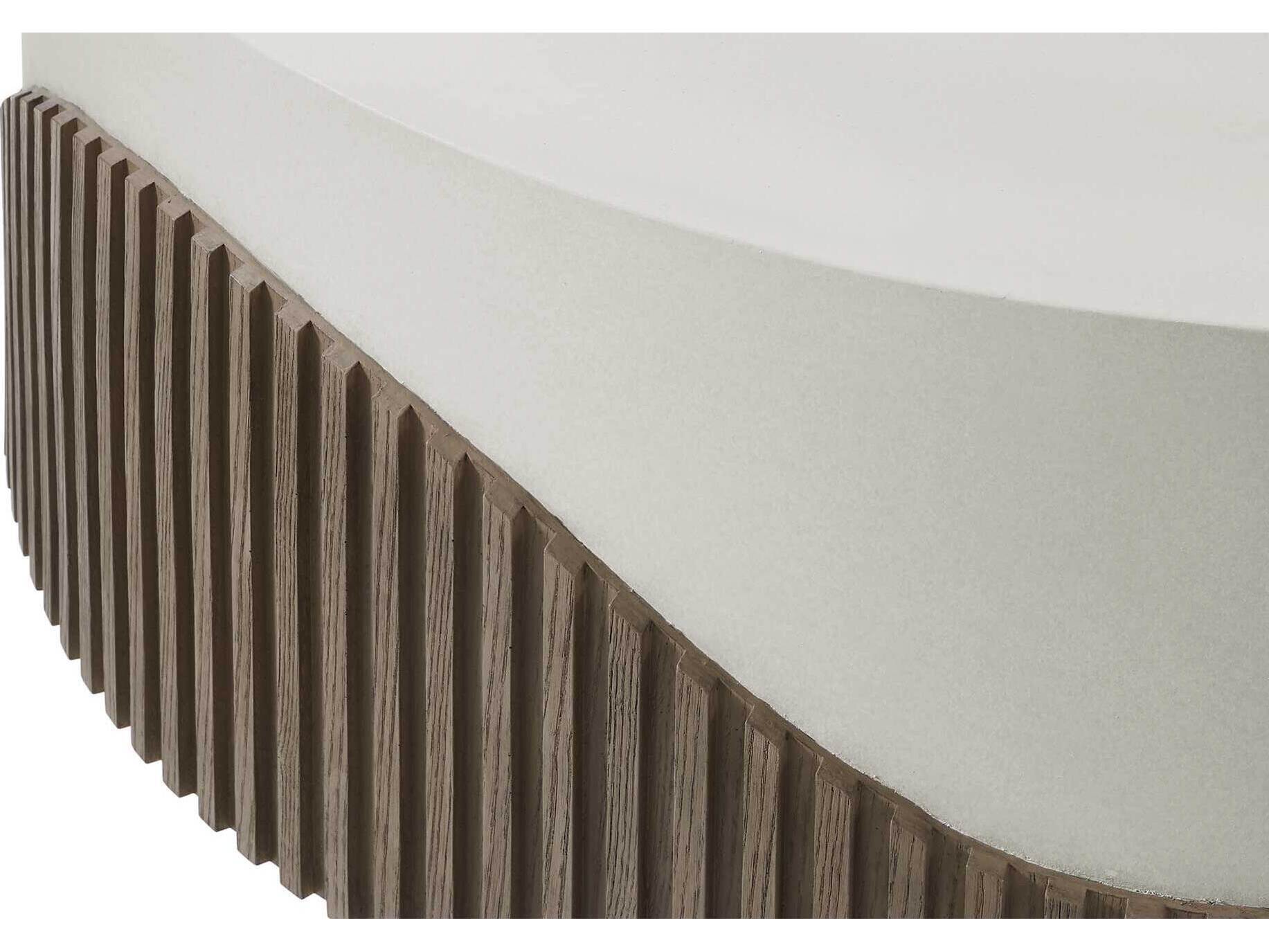 Seasonal Living Provenance Fiber Reinforced Polymer Limestone/Energy Tranquility Round Outdoor Coffee Table