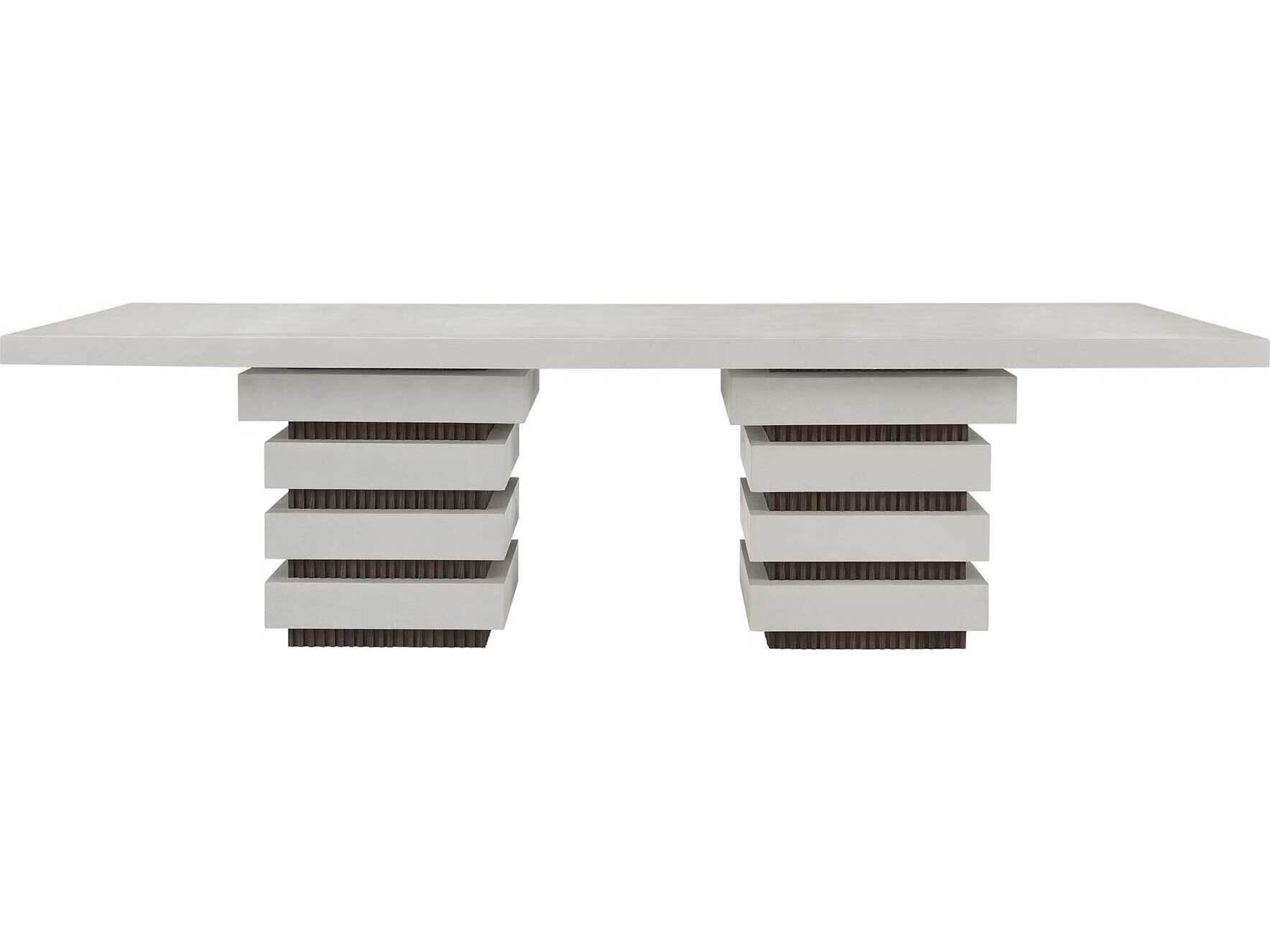 Seasonal Living Provenance Fiber Reinforced Polymer Limestone/Energy Meditation Rectangular Outdoor Dining Table