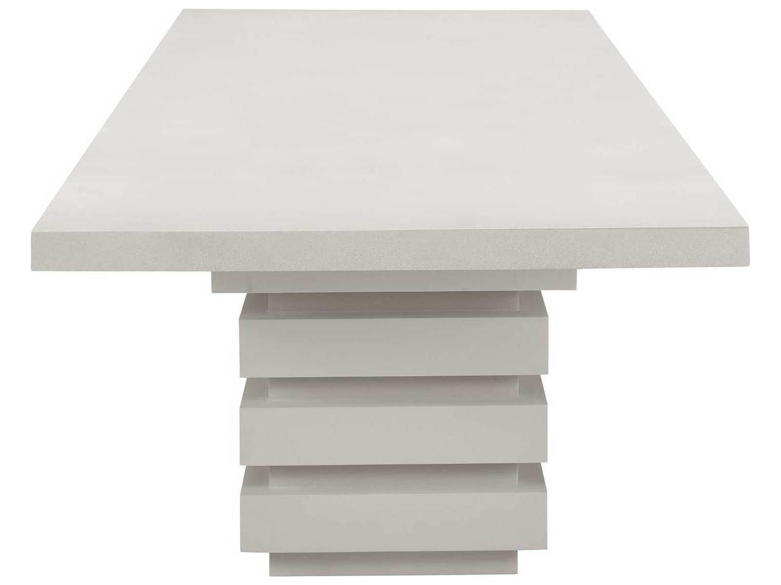 Seasonal Living Provenance Fiber Reinforced Polymer Limestone Meditation Rectangular Outdoor Patio Dining Table