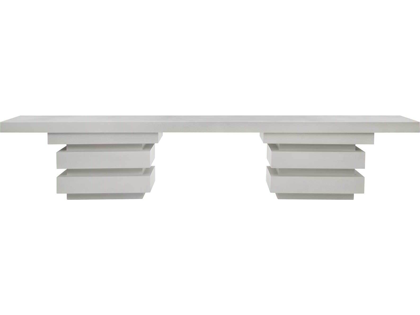 Seasonal Living Provenance Fiber Reinforced Polymer Limestone Meditation Rectangle Outdoor Patio Bench