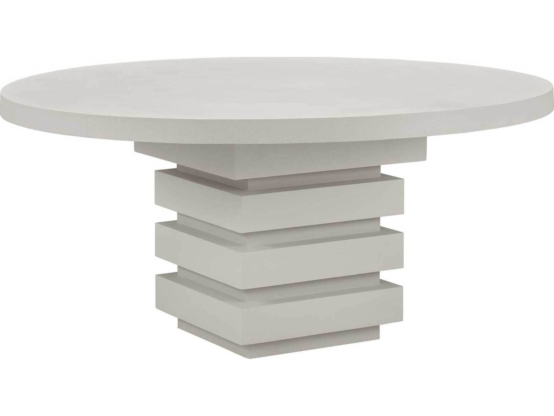 Seasonal Living Provenance Fiber Reinforced Polymer Limestone Meditation Round Patio Dining Table