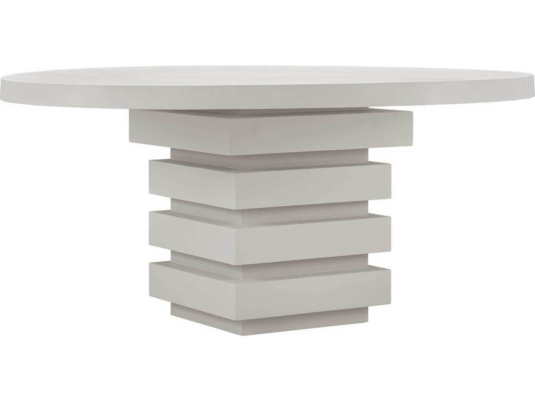 Seasonal Living Provenance Fiber Reinforced Polymer Limestone Meditation Round Patio Dining Table