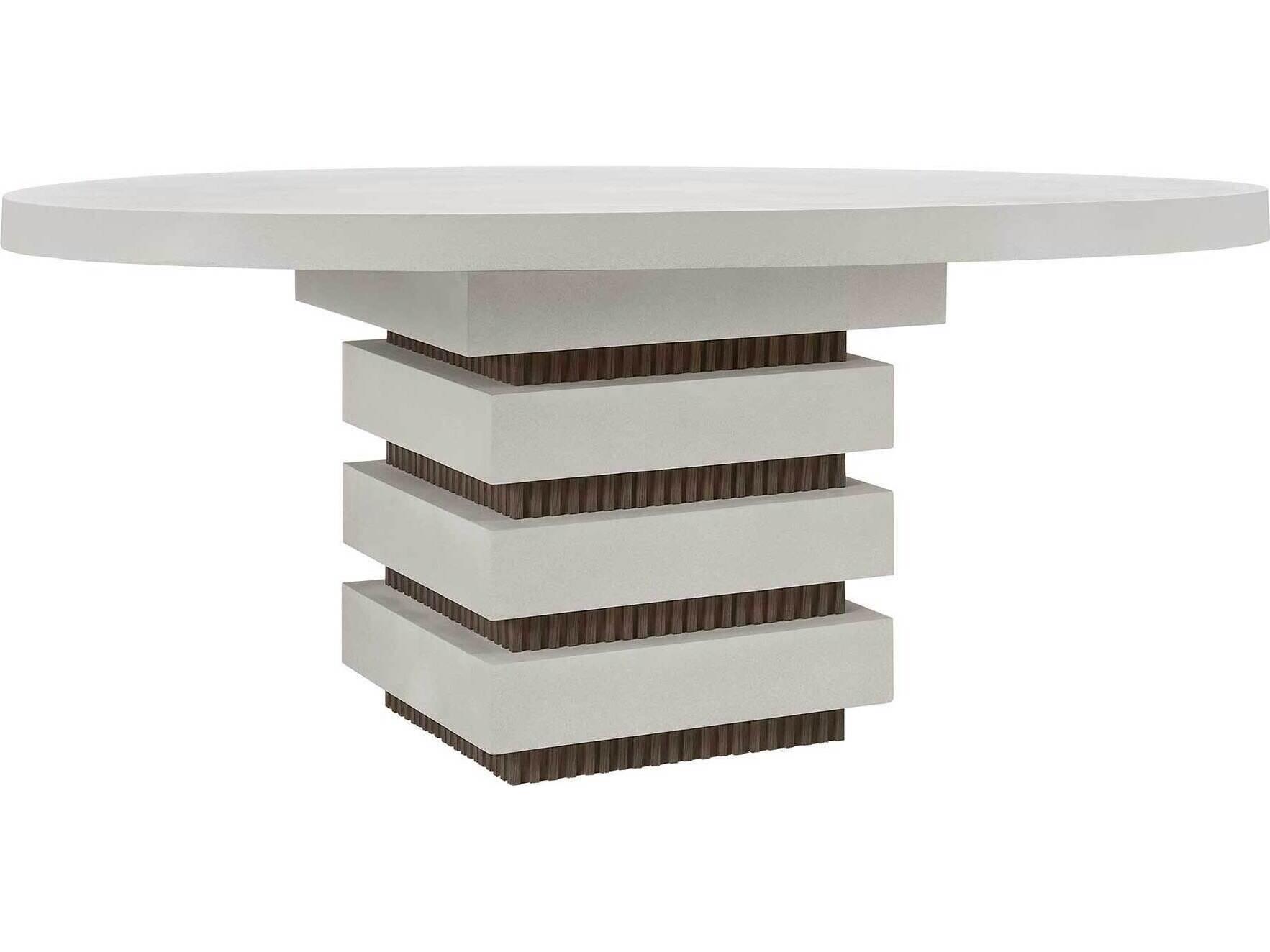 Seasonal Living Provenance Fiber Reinforced Polymer Limestone/Energy Meditation Round Outdoor Dining Table