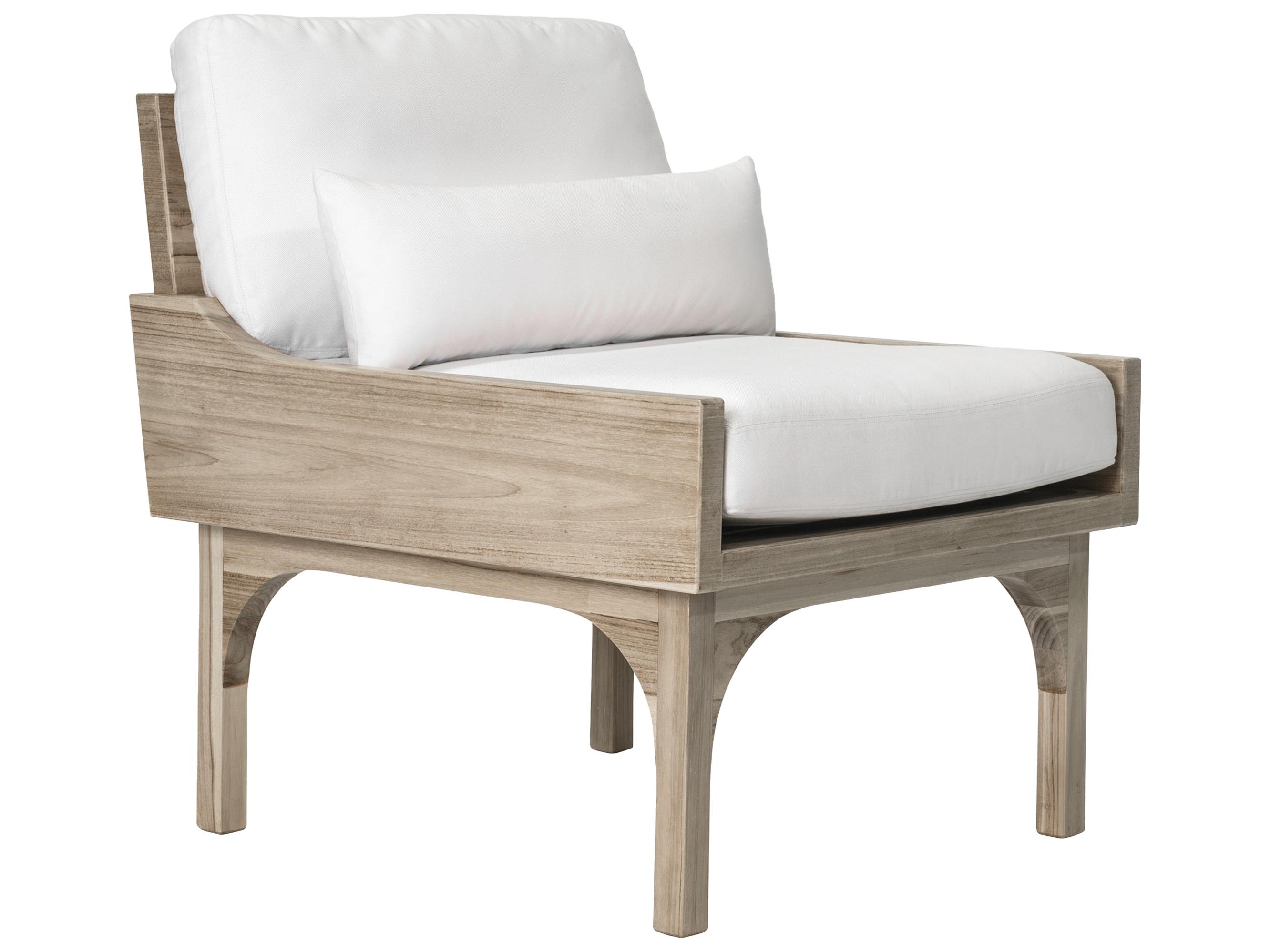 Seasonal Living Serenique Sun Bleached Teak Fabric Cushion Lounge Chair