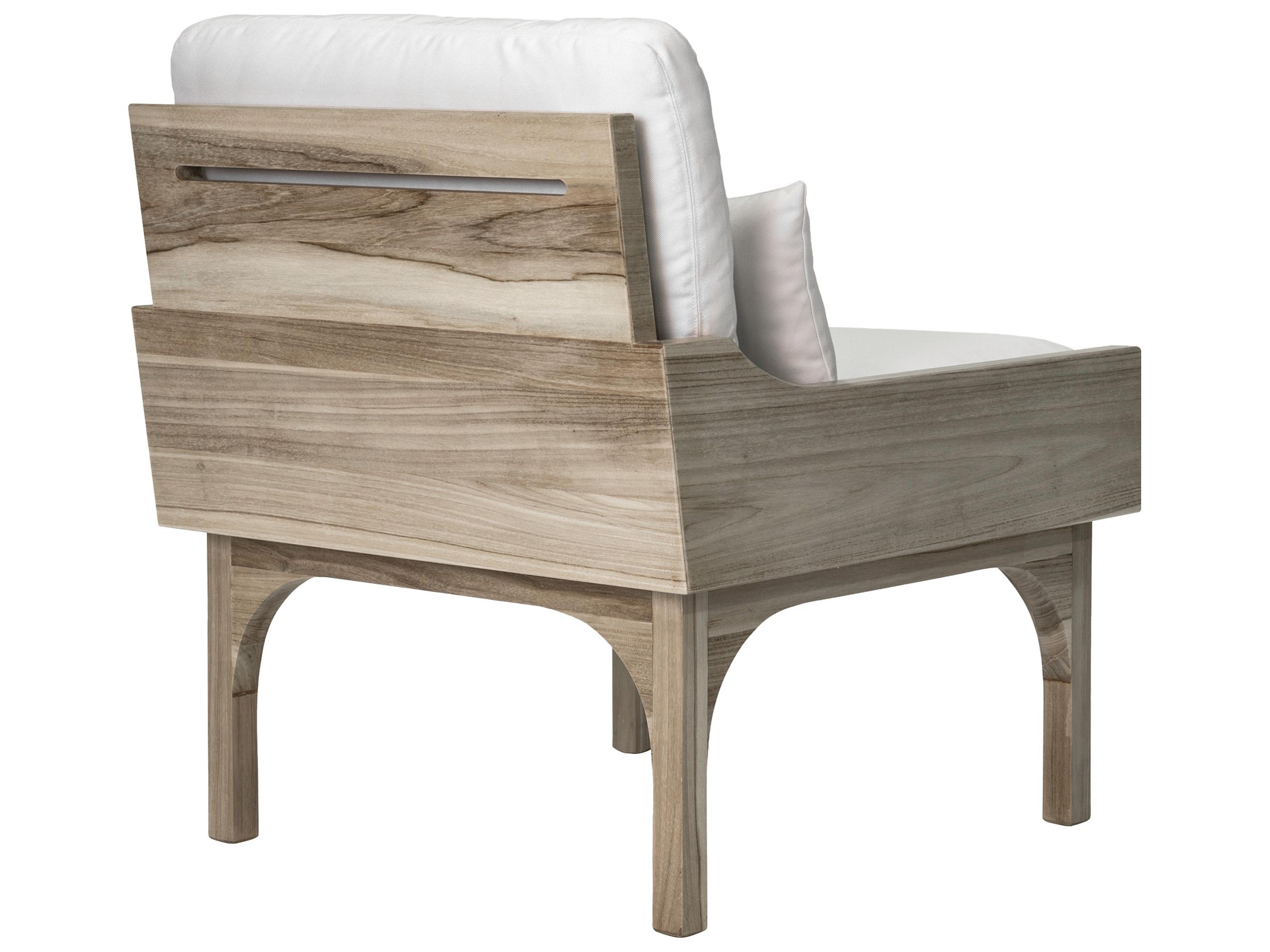 Seasonal Living Serenique Sun Bleached Teak Fabric Cushion Lounge Chair