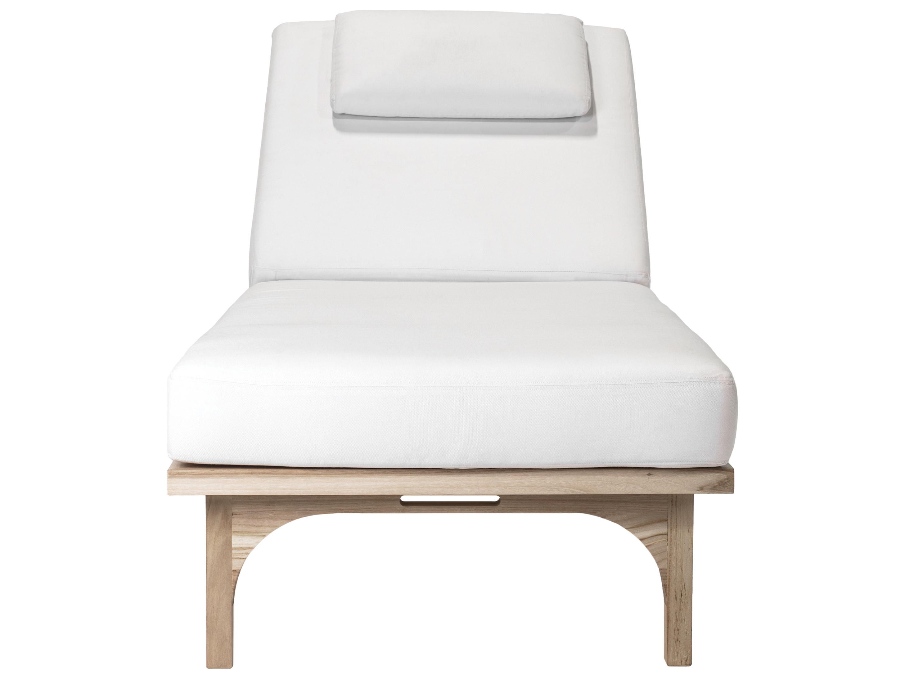 Seasonal Living Serenique Sun Bleached Teak Fabric Cushion Chaise Lounge