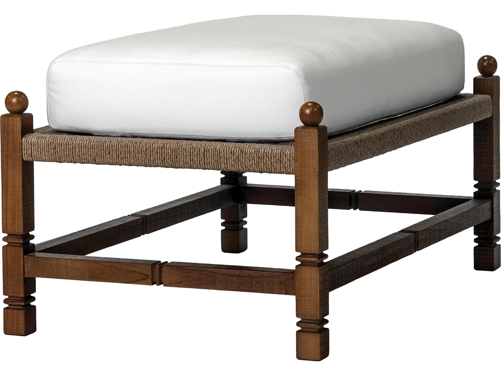 Seasonal Living Vaterra Weathered Pecan Matte Fabric Cushion Ottoman