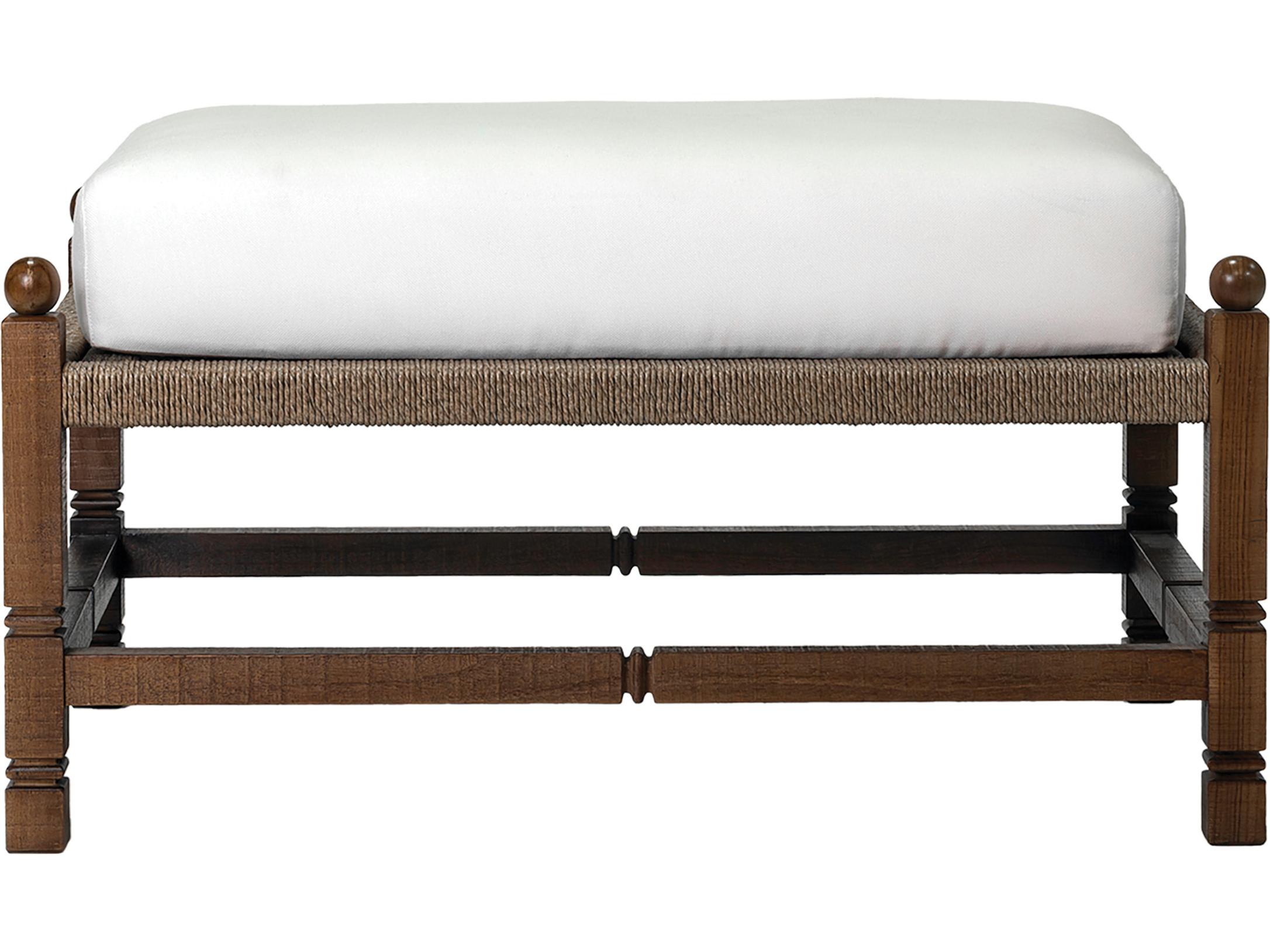 Seasonal Living Vaterra Weathered Pecan Matte Fabric Cushion Ottoman