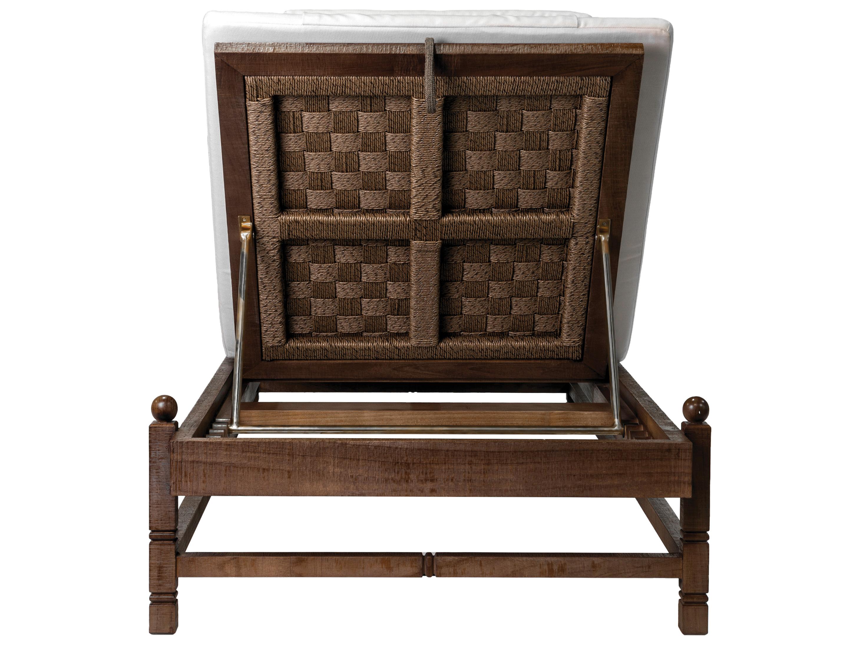 Seasonal Living Vaterra Weathered Pecan Matte Fabric Cushion Chaise Lounge Set of 2